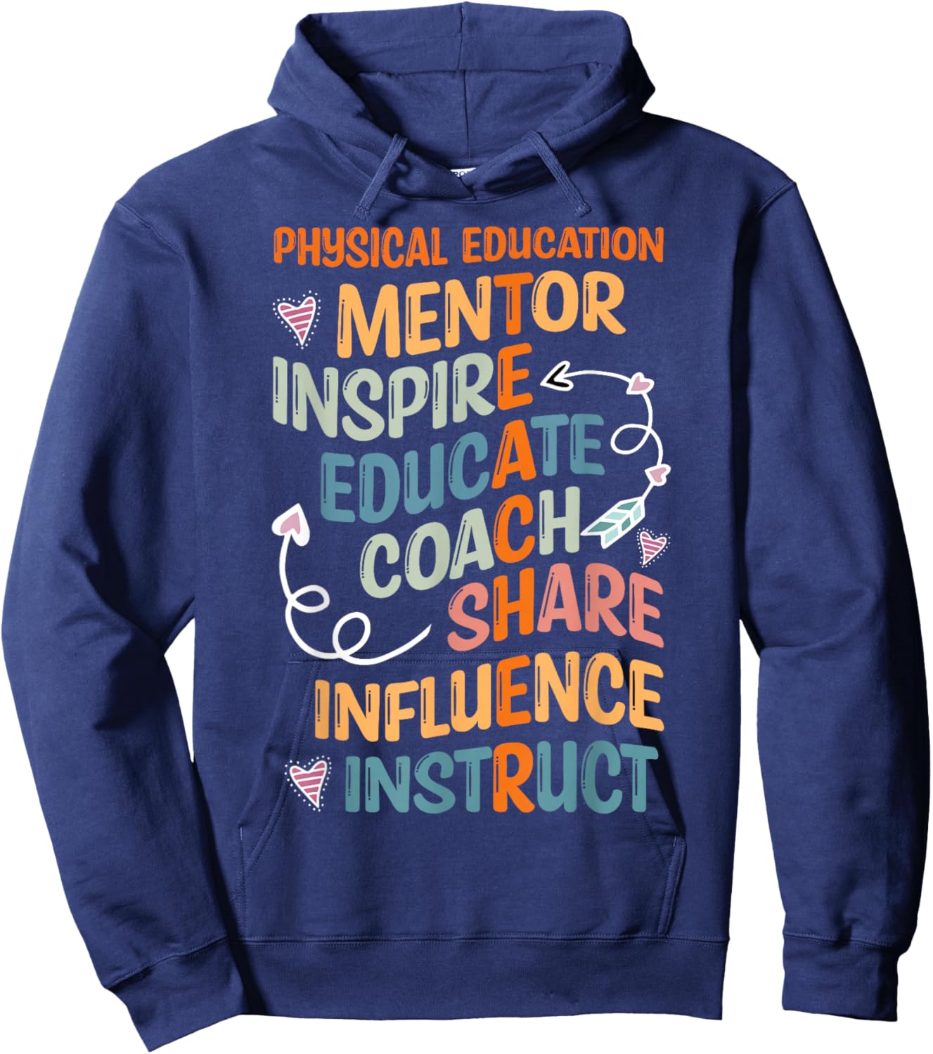 PE Teacher Mentor Physical Education Teacher Outfit Hoodie - Hoodie | Navy