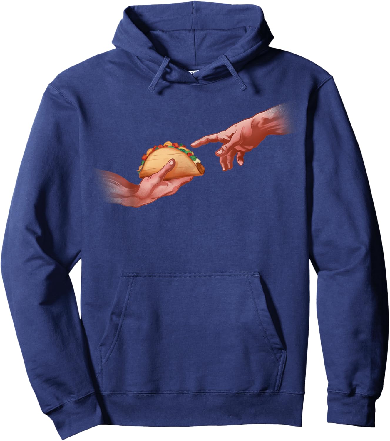 Funny Taco Creation God Hand Tacos Humor Food Hoodie - Hoodie | Navy