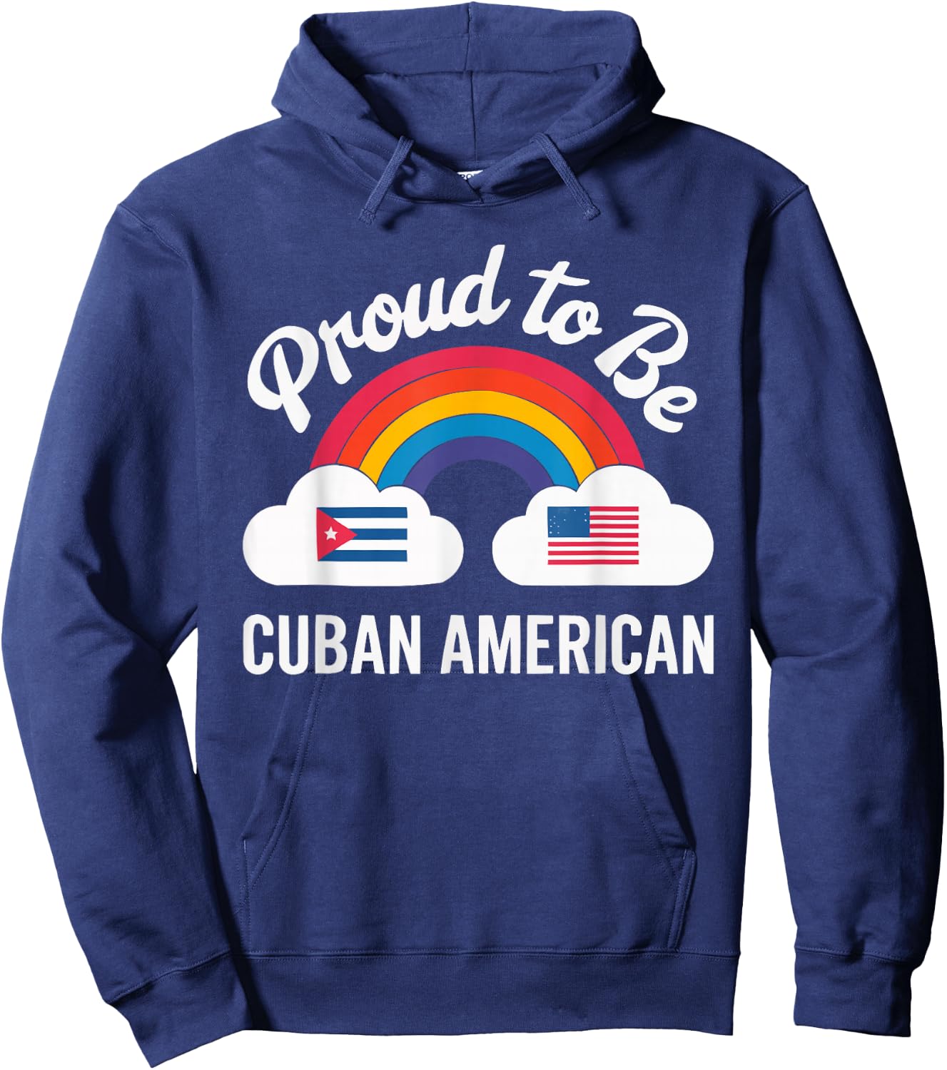 Half Cuban Half American Country USA Flag Cuba America Hoodie - Hoodie | Navy