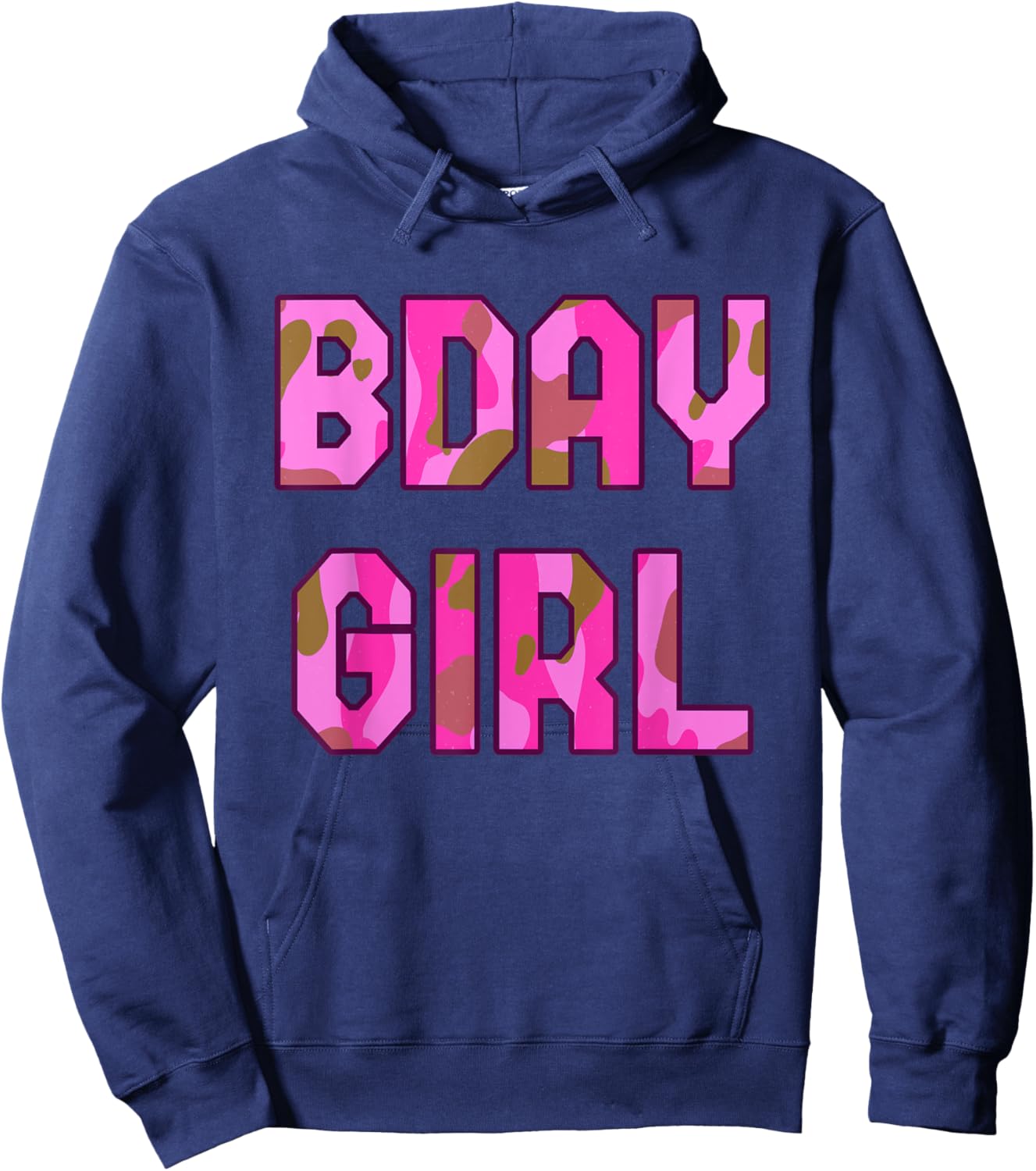 Camouflage Hunter Bday Girl Pink Camo Huntress Birthday Hoodie - Hoodie | Navy