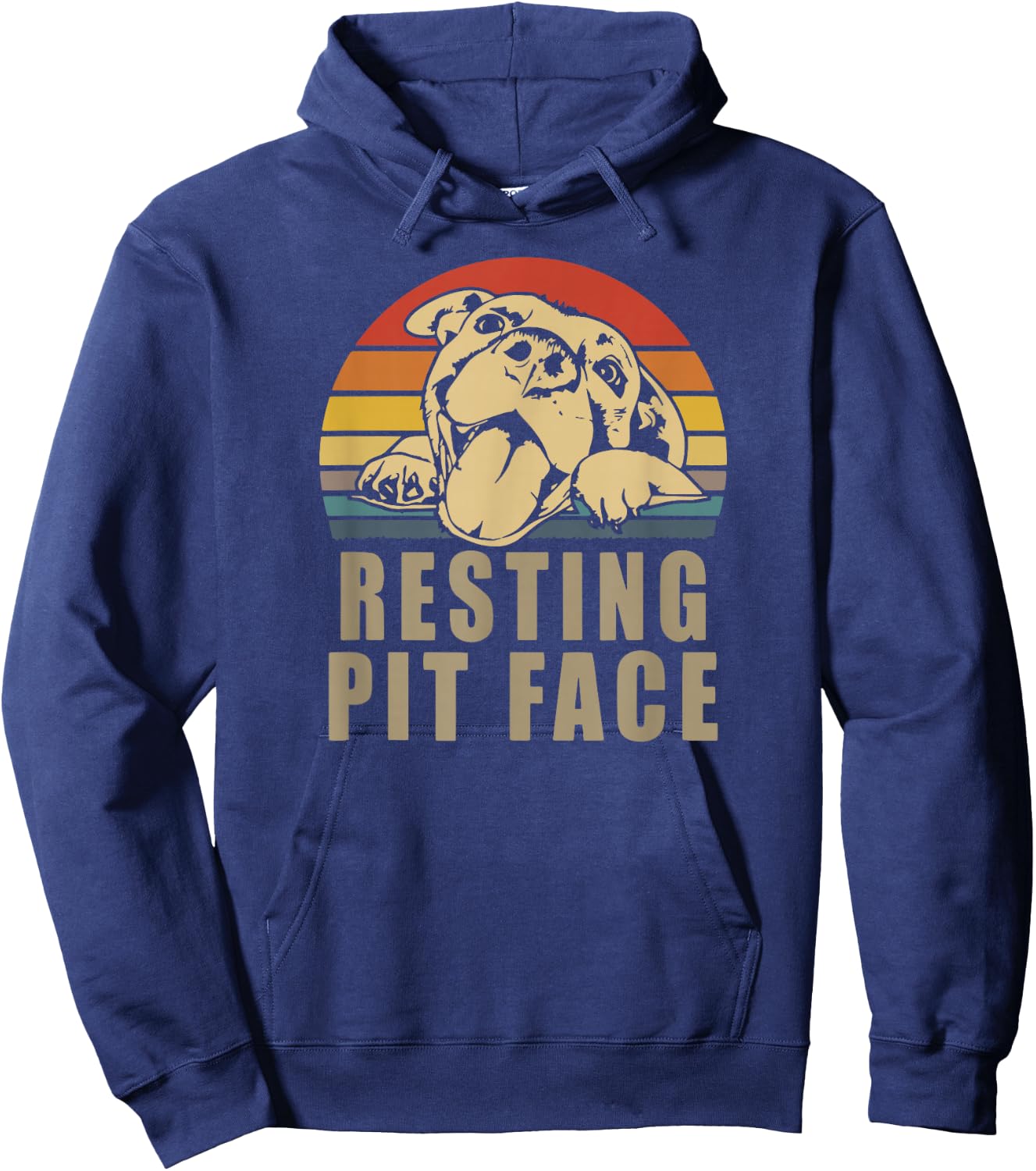 Resting Pit Face - Pitbull Lovers Gift Hoodie - Hoodie | Navy