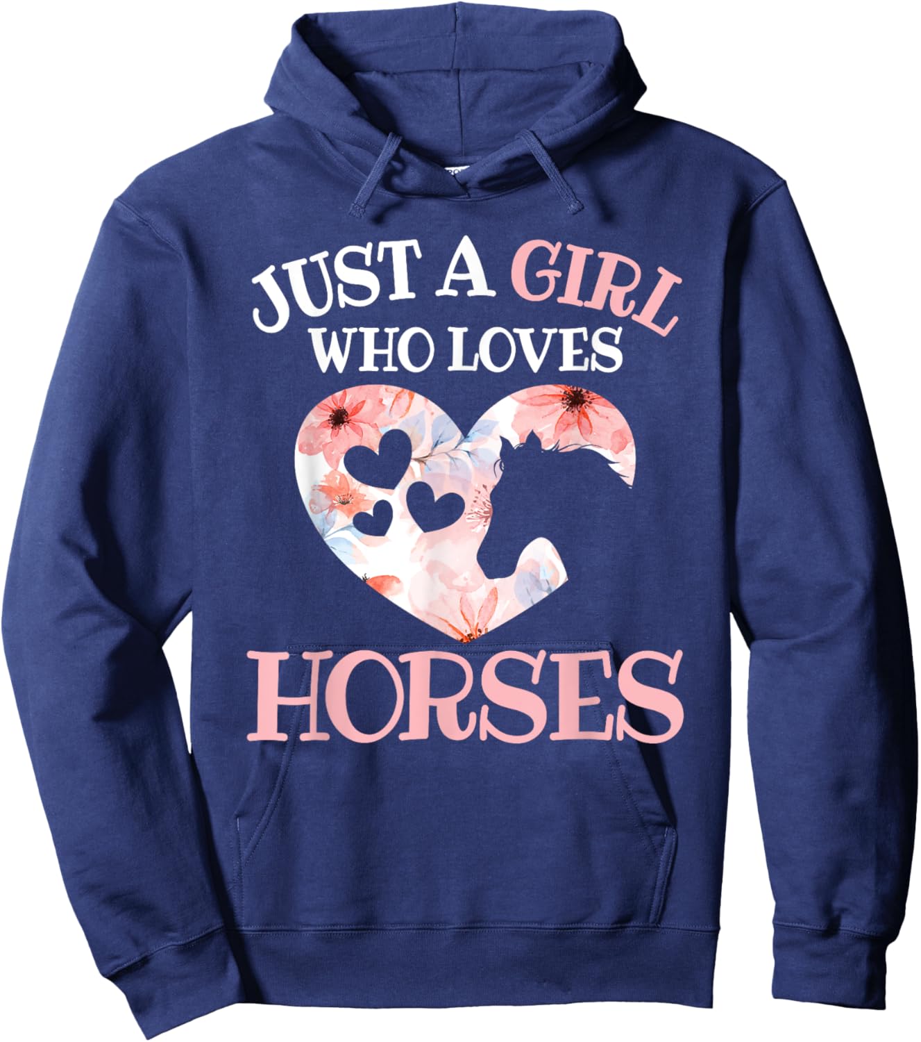 Just A Girl Who Loves Horses Horse Lover Horseback Riding Hoodie - Hoodie | Navy