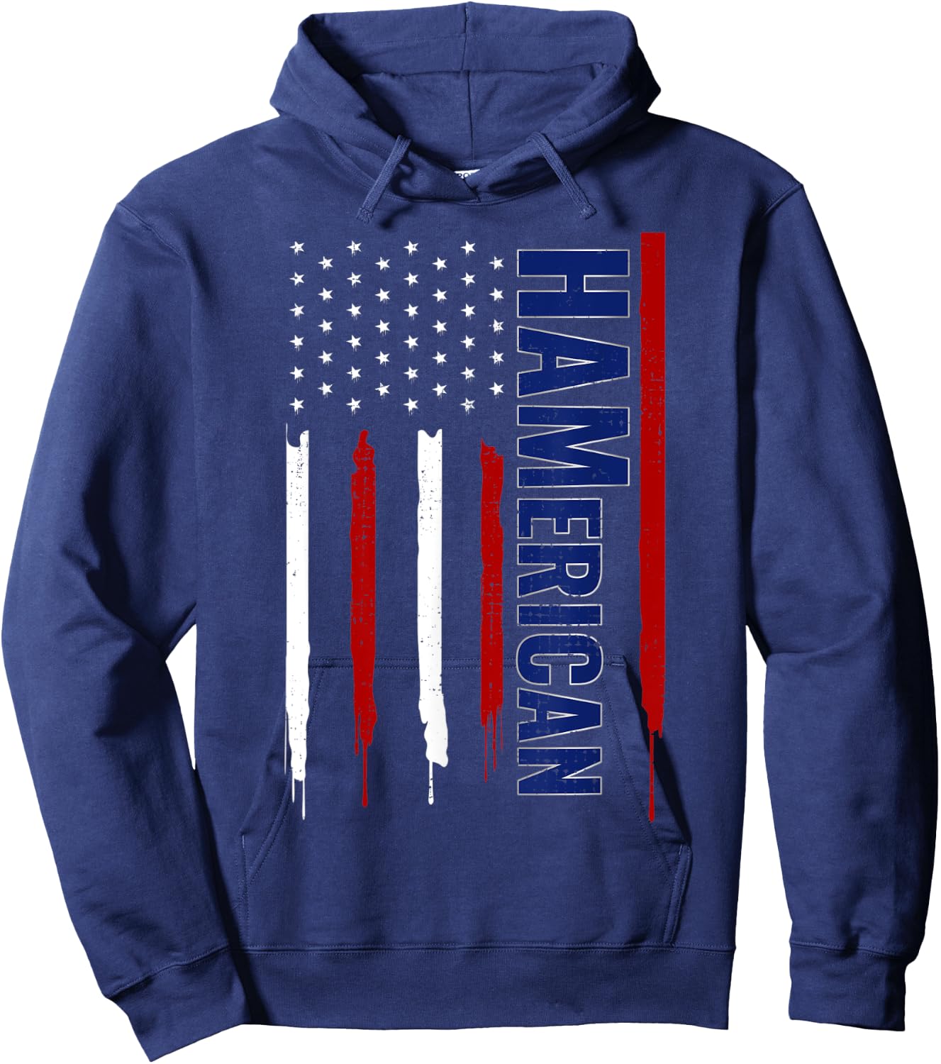 Funny Amateur Ham Radio 4th July USA Flag Patriotic Nerd Hoodie - Hoodie | Navy