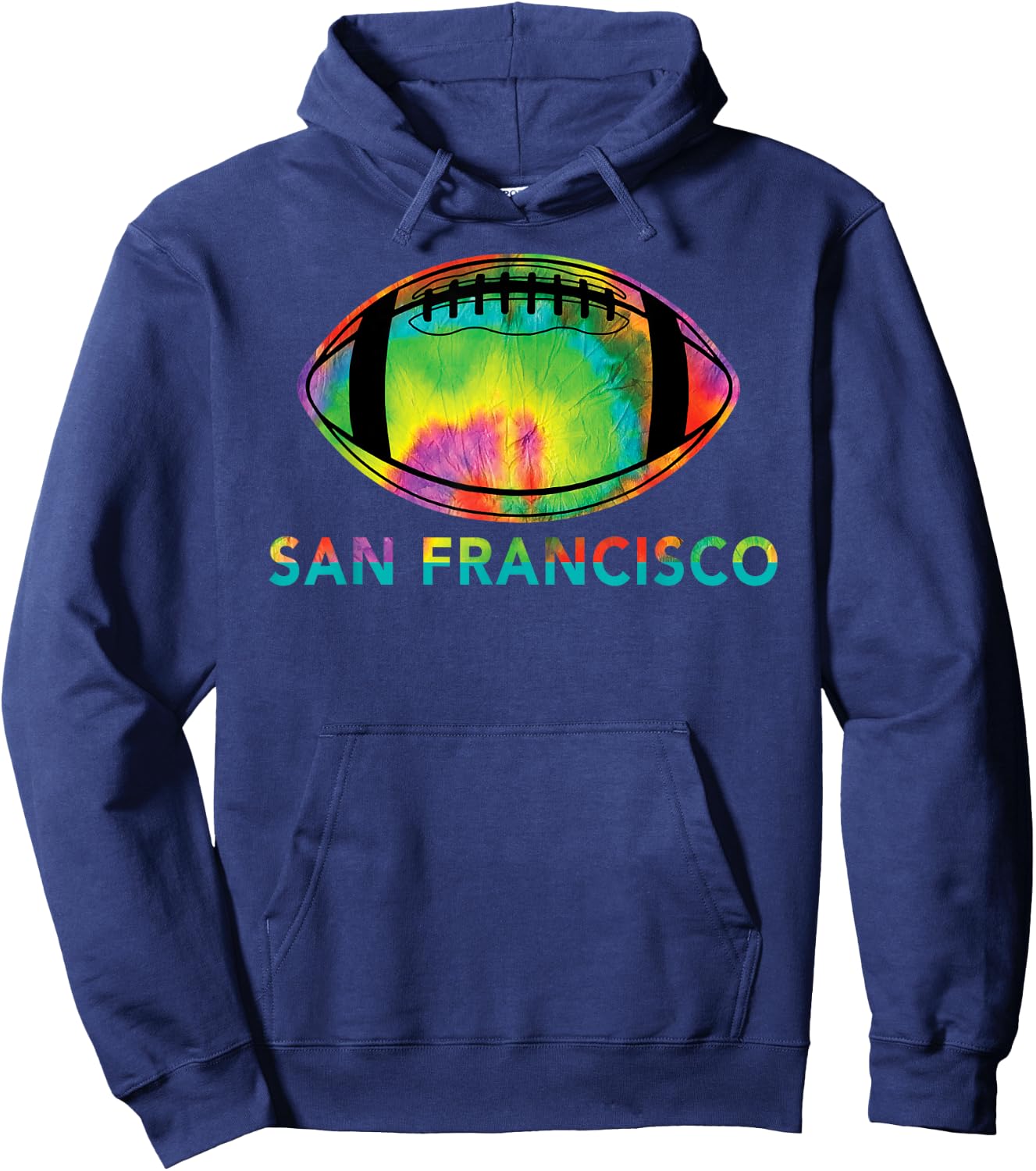 Tie Dye Cool Football Design Apparel San Francisco Hoodie - Hoodie | Navy