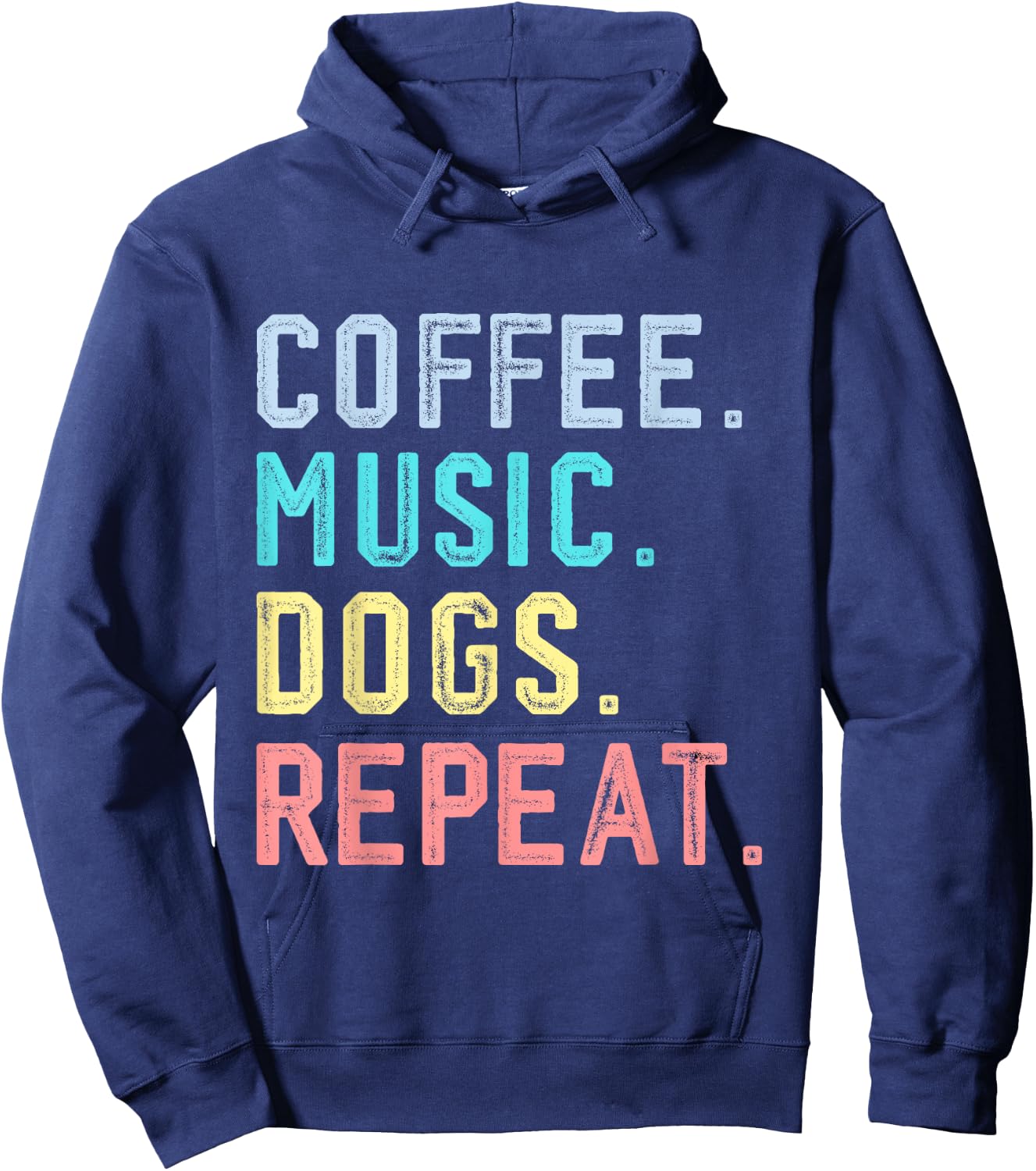 Funny Coffee Music Dogs Cute Dog Coffee Music Teacher Hoodie - Hoodie | Navy