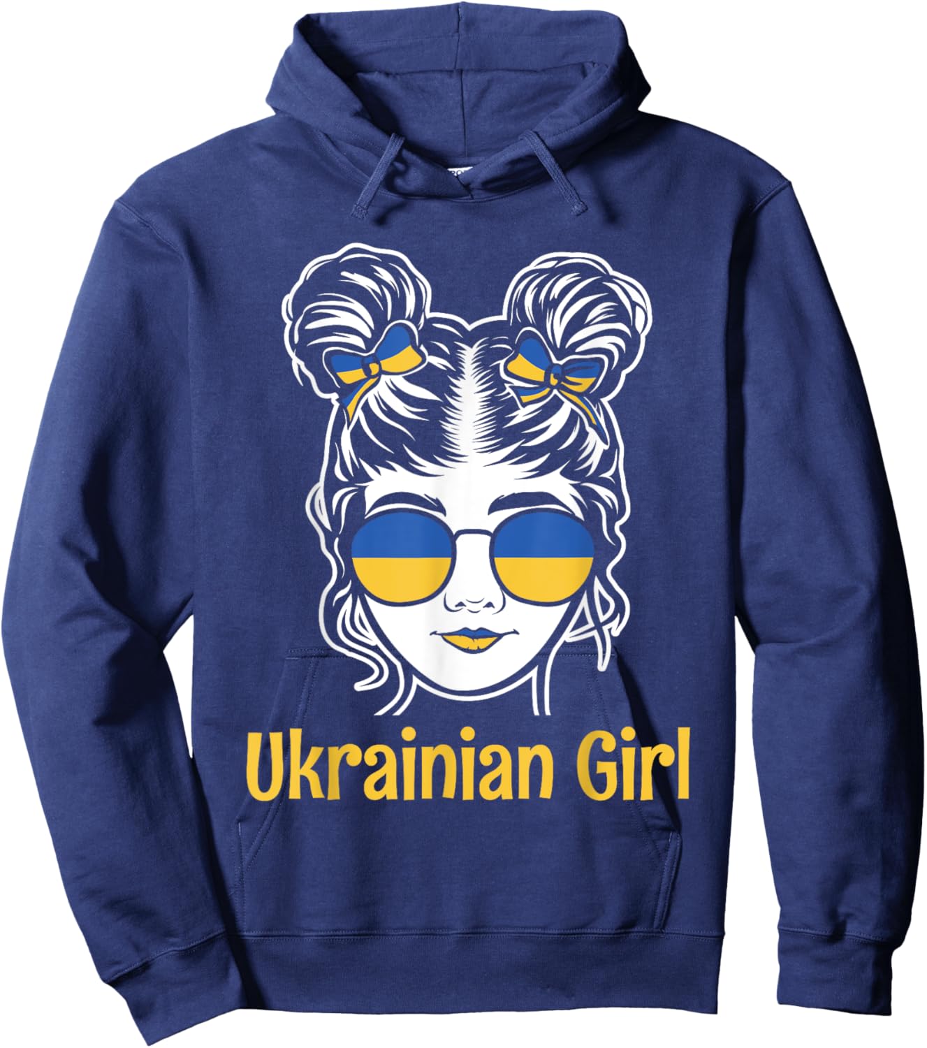 Ukrainian Girl Flag Symbol Love Support Ukraine Country Gift Hoodie - Hoodie | Navy