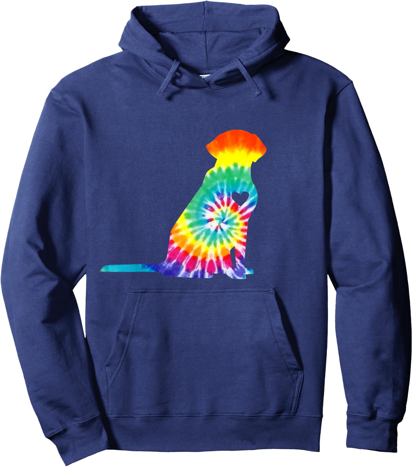 Tie Dye Dog Shirt Hippie Labrador Retro Puppy Gift Hoodie - Hoodie | Navy