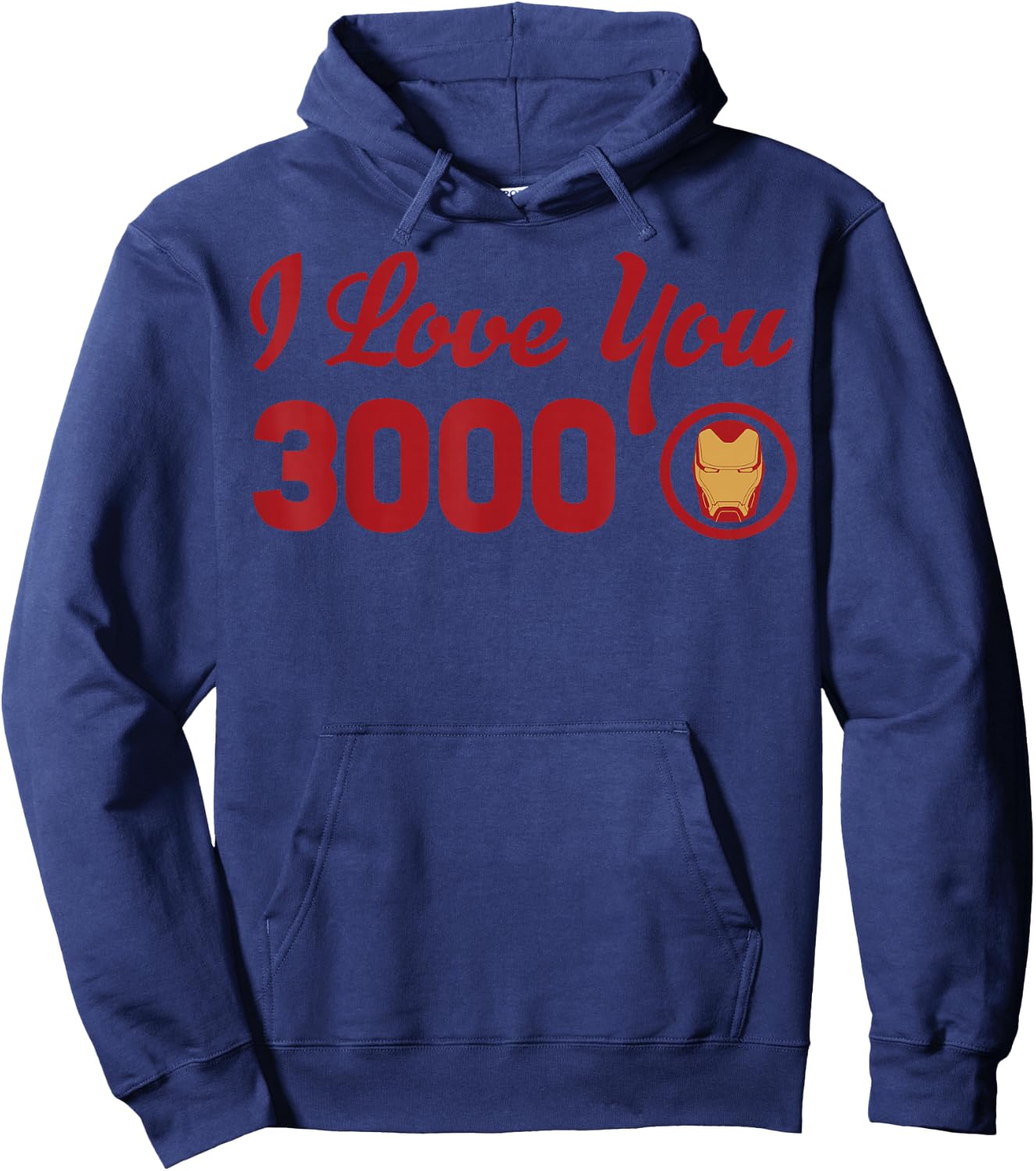 Marvel Avengers Endgame Iron Man I Love You 3000 Red Logo Hoodie - Hoodie | Navy