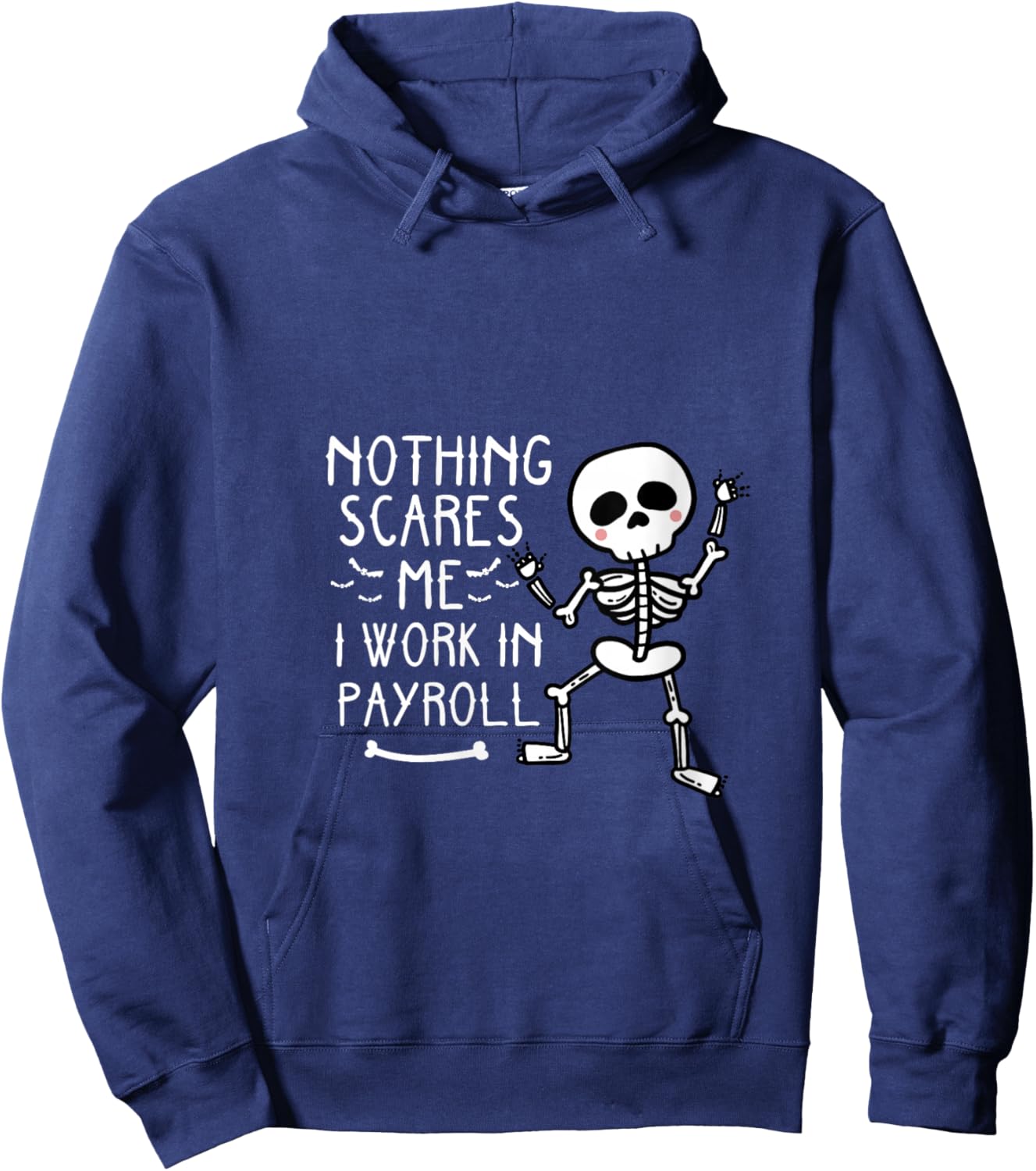 Funny Payroll Halloween Human Resources Dancing Skeleton V-Neck Hoodie - Hoodie | Navy
