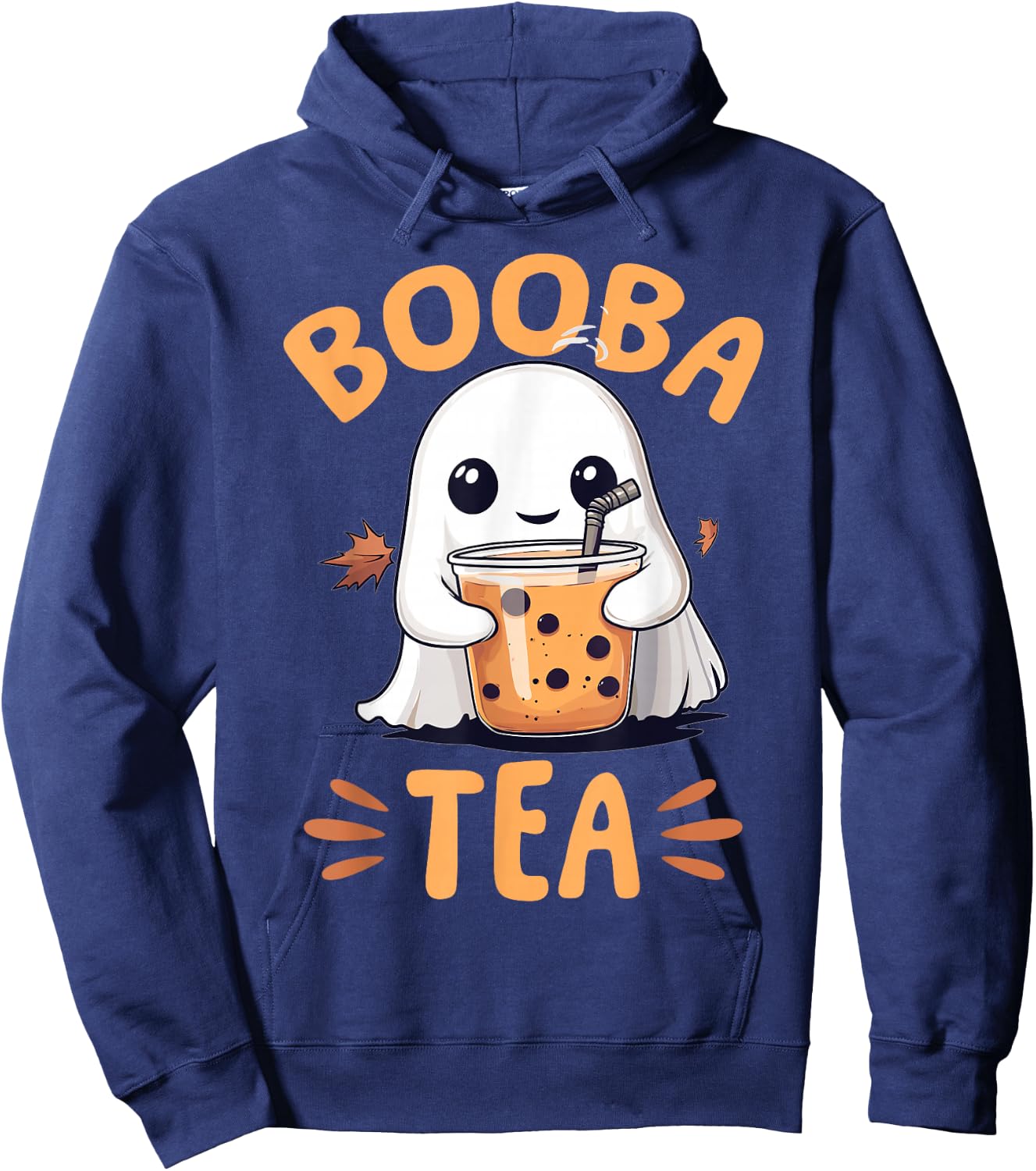 Funny Halloween Ghost Bubble Tea Booba Tea Hoodie - Hoodie | Navy