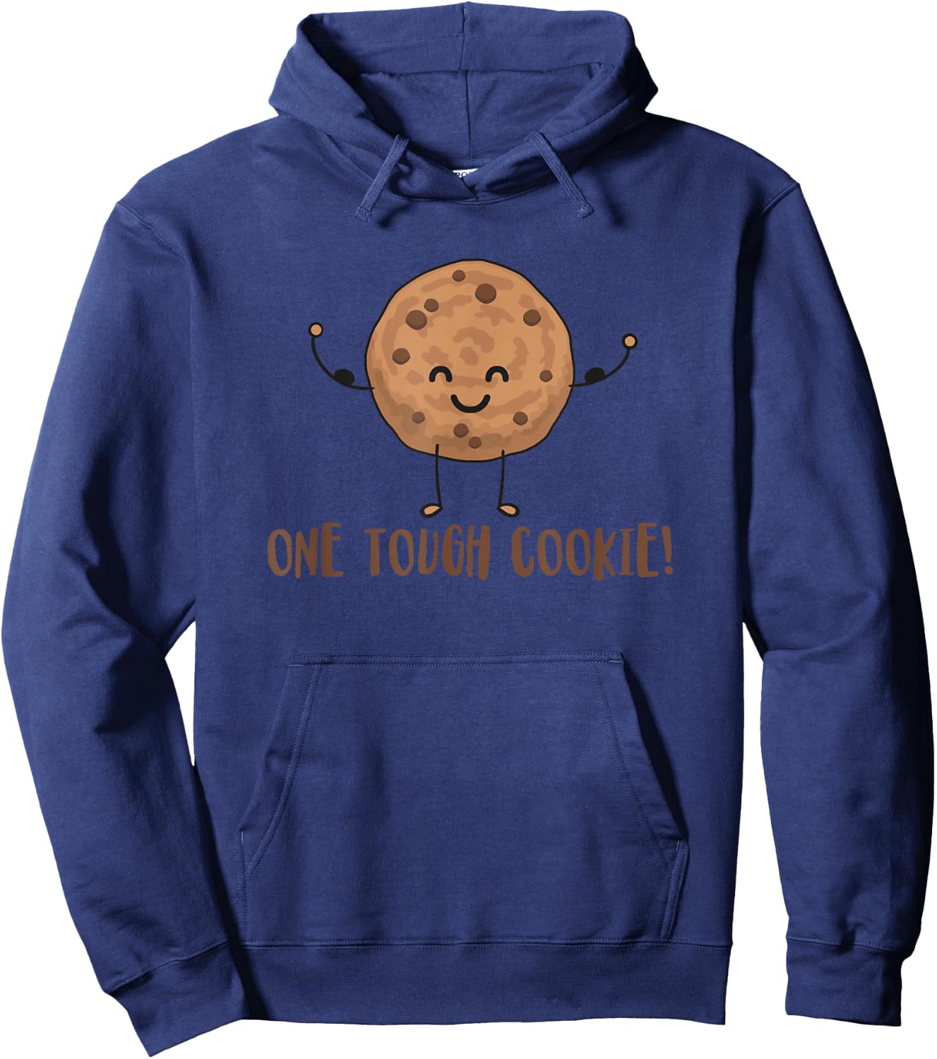 One Tough Cookie - Cute Chocolate Chip Cookie with Muscles Hoodie - Hoodie | Navy