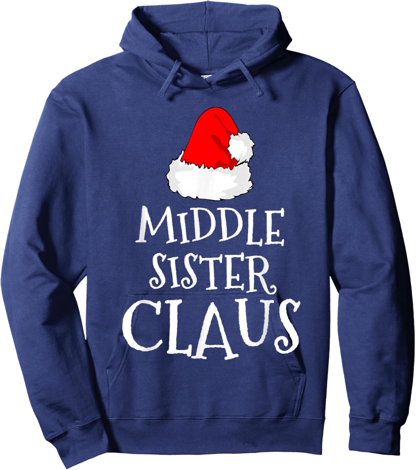 Middle Sister Claus Christmas Santa's Pajama Family Matching Hoodie - Hoodie | Navy