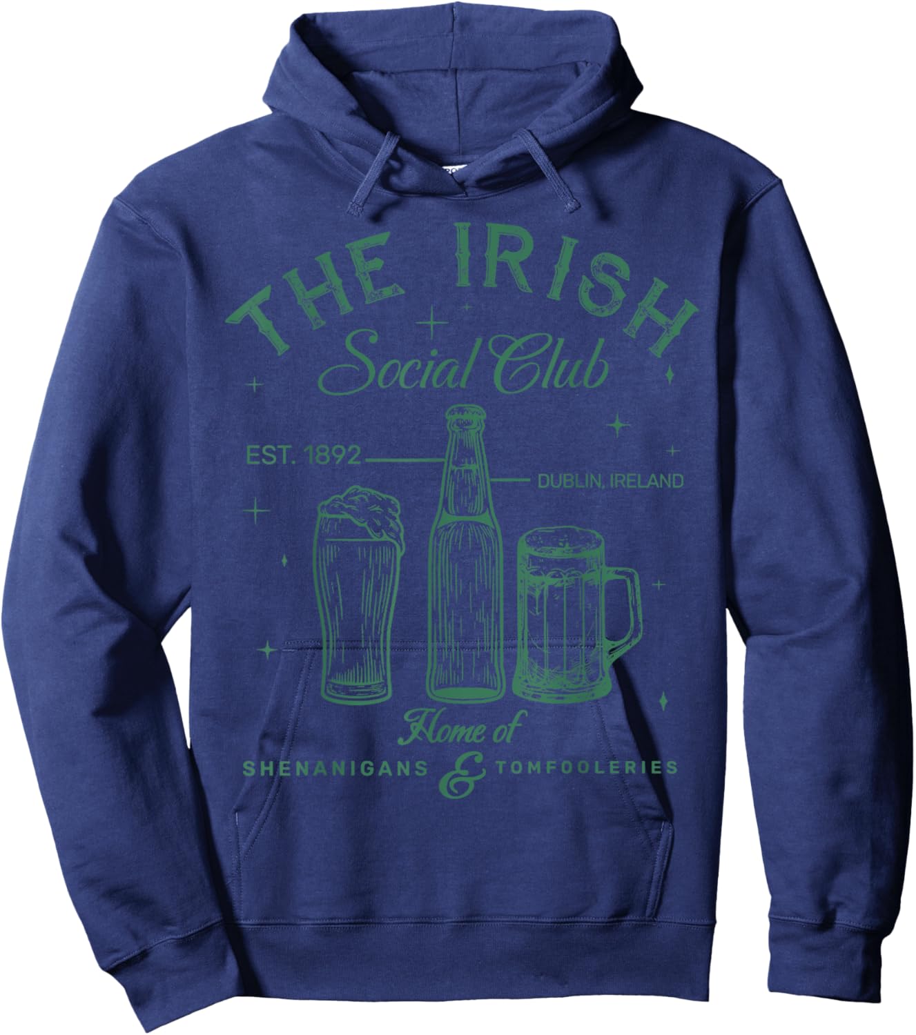 Retro The Irish Social Club Drunk St. Patrick's Day Outfit Hoodie - Hoodie | Navy