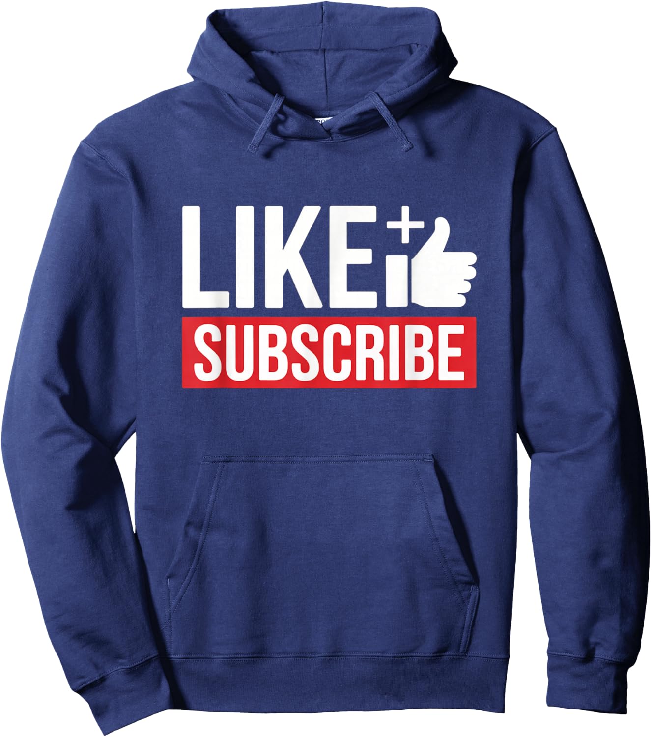 Like and Subscribe Thumb Icon Creator Design Hoodie - Hoodie | Navy