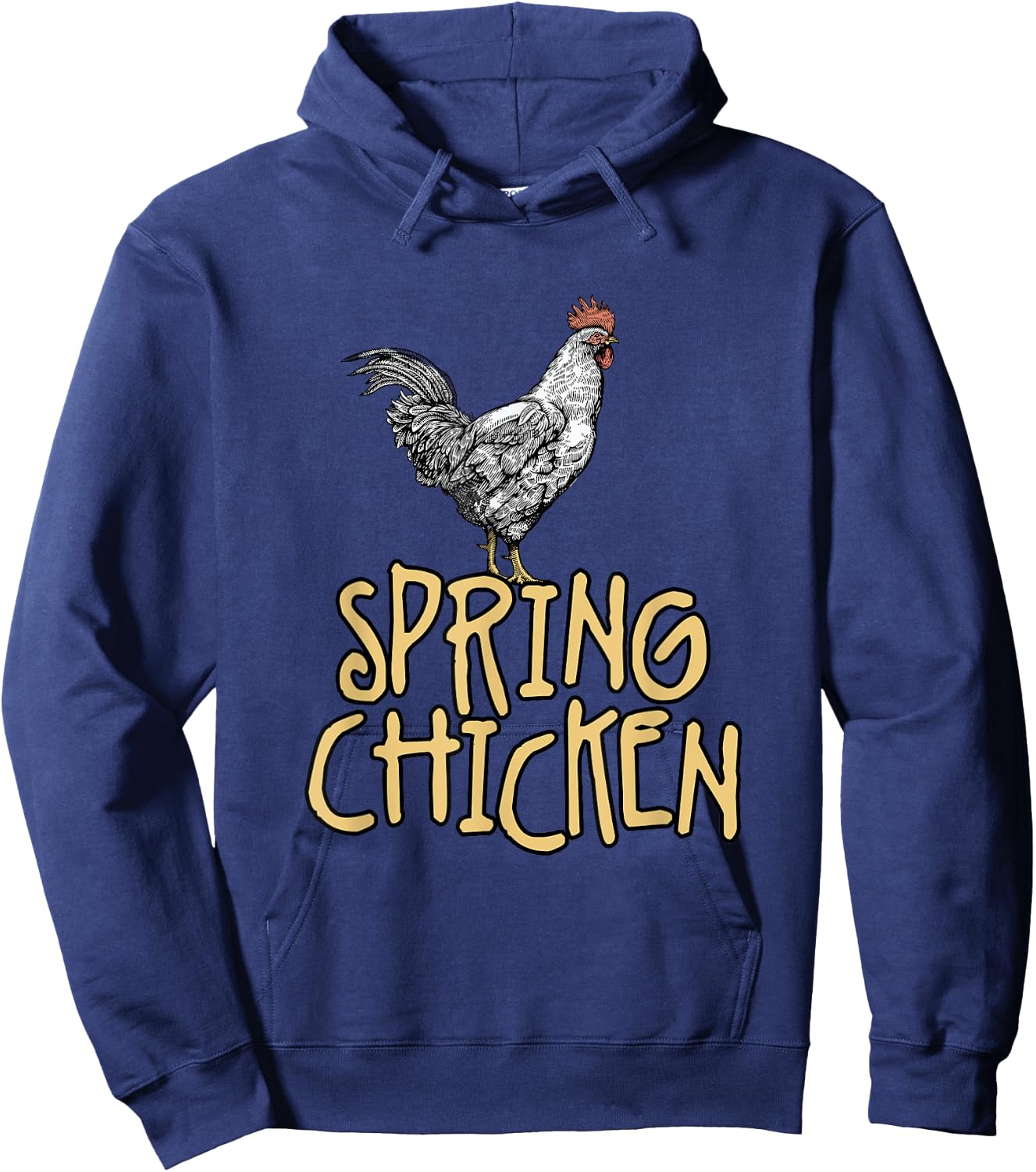Spring Chicken Old Age Joke Birthday Senior Gag Graphic Hoodie - Hoodie | Navy