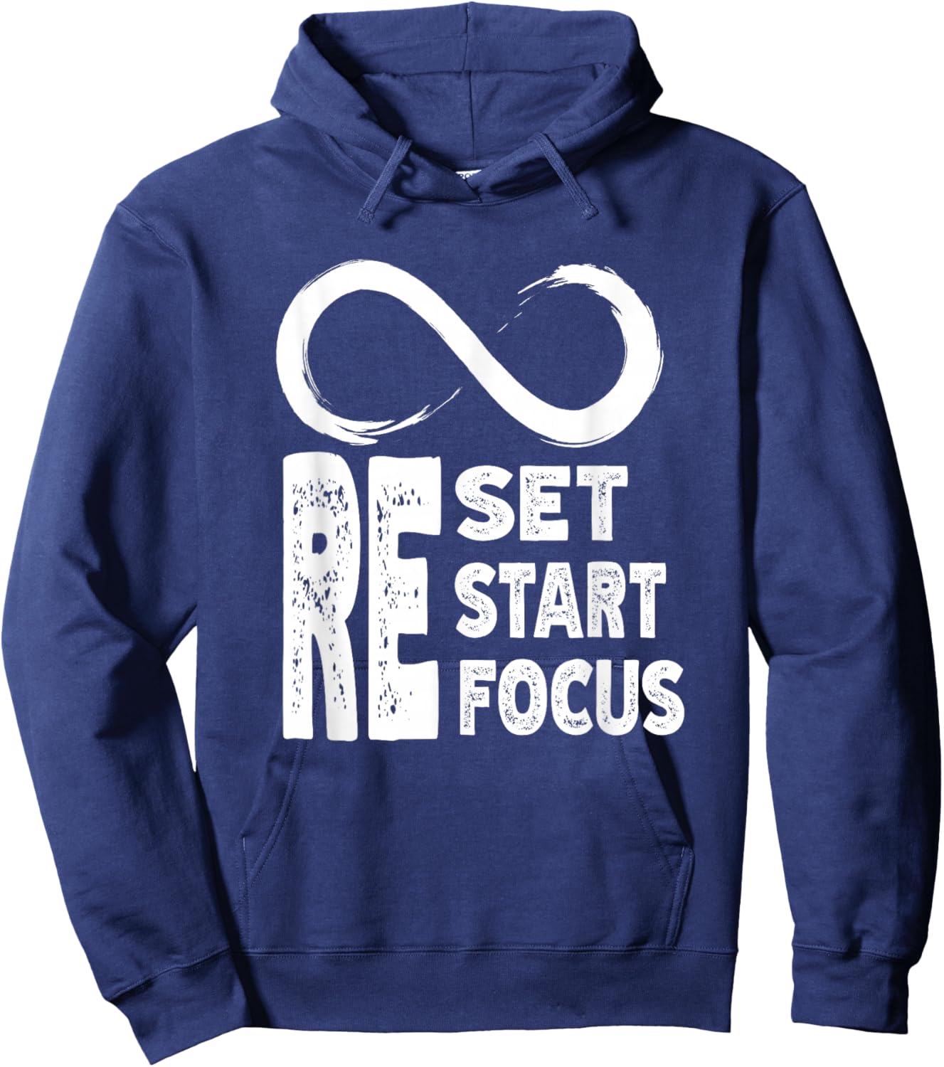 Reset Refocus Restart Infinity Sign Motivation & Inspiration Hoodie - Hoodie | Navy