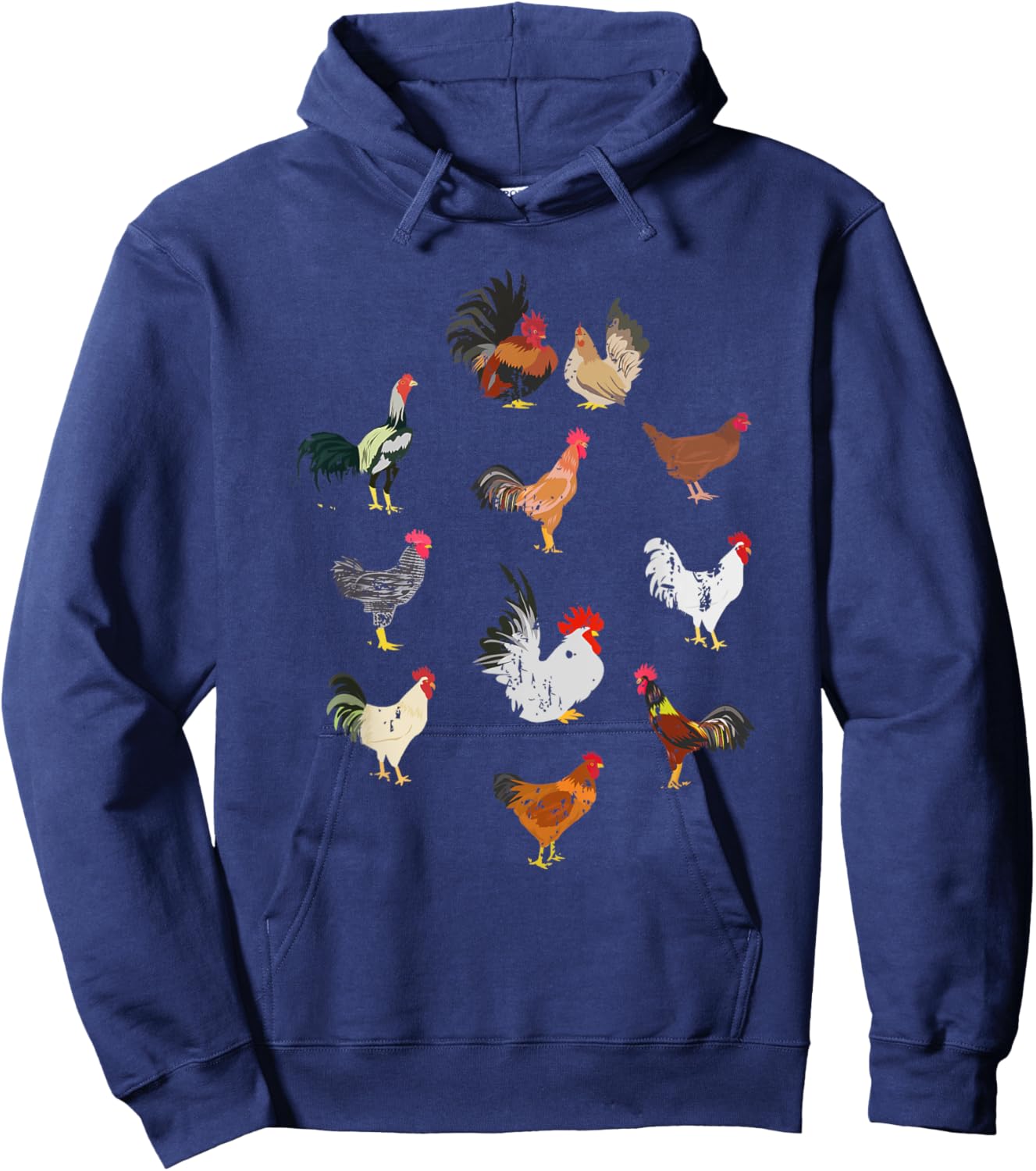 Vintage Chicken Breeds Farm Animals Day Support Farmer Hoodie - Hoodie | Navy