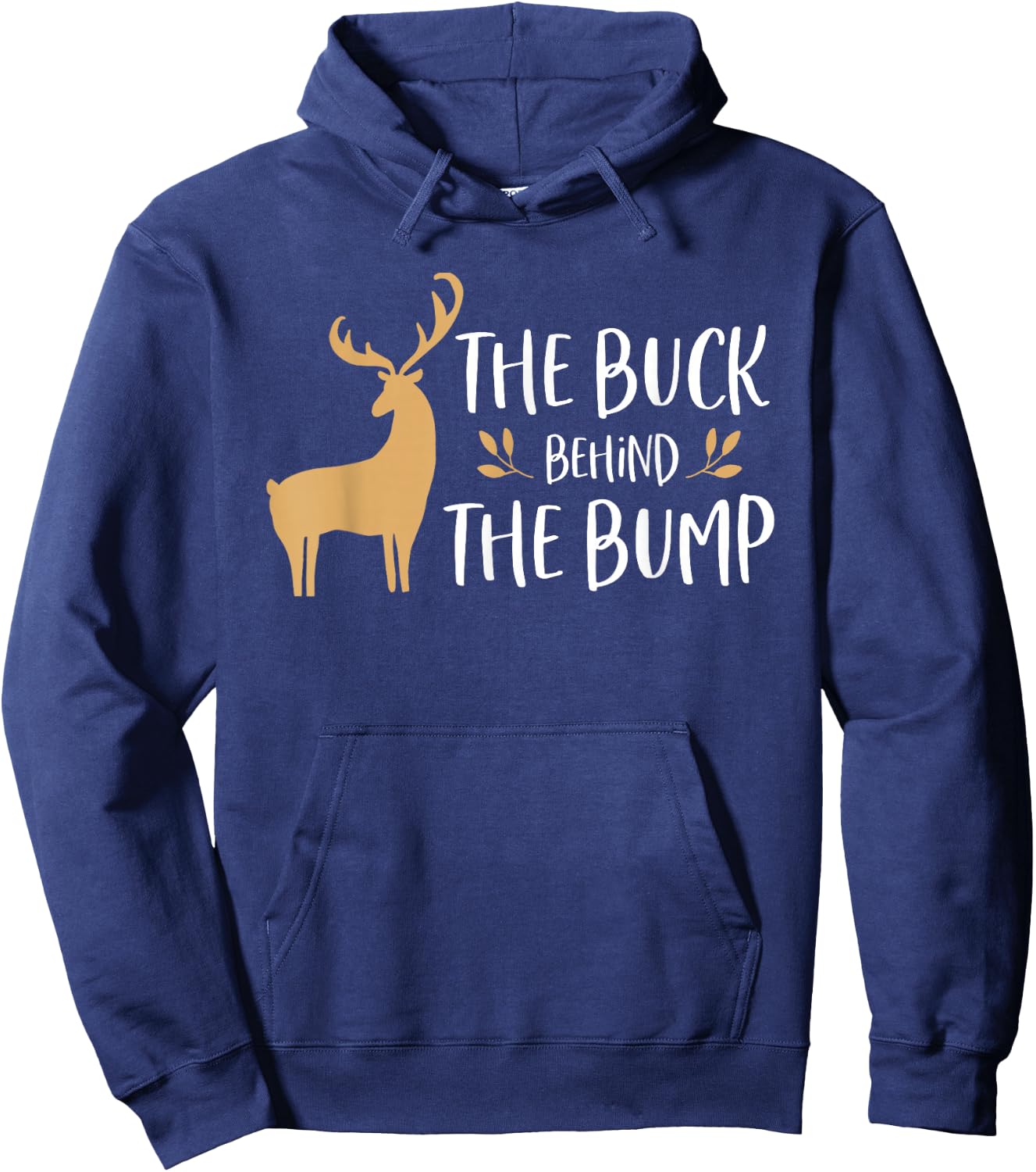Christmas Pregnancy Announcement Shirt Men Buck Behind Bump Hoodie - Hoodie | Navy