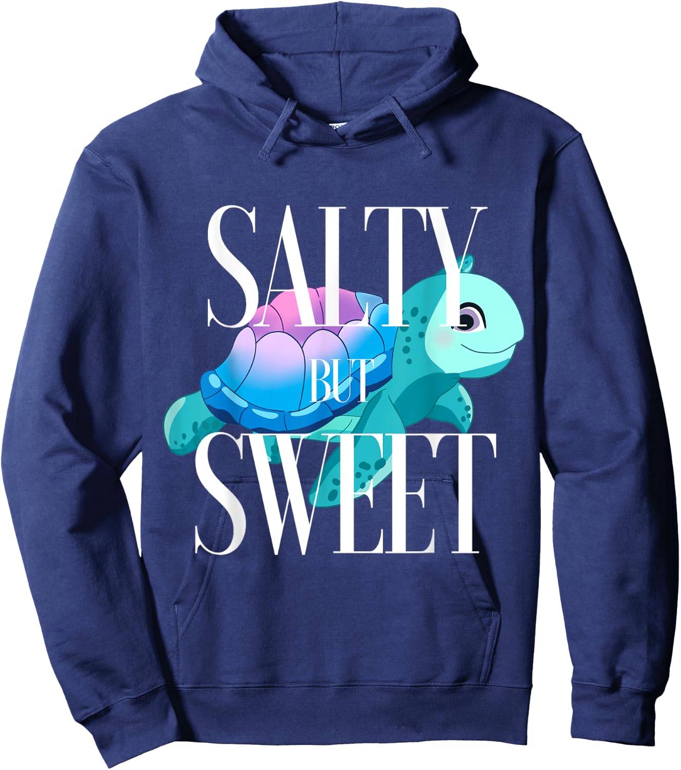 Salty and Sweet Sea Turtle Lover Attitude Southern Preppy Hoodie - Hoodie | Navy