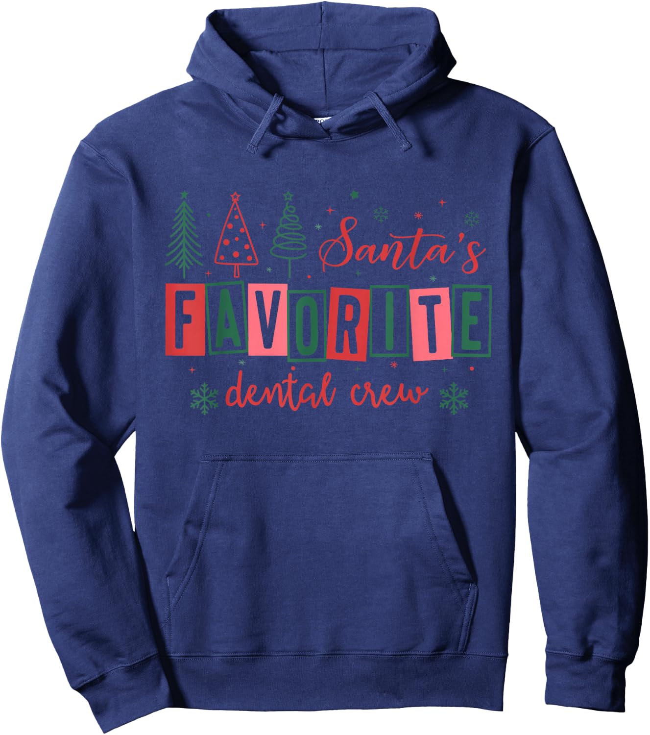 Santa's Favorite Dental Crew Teeth Christmas Xmas Pajamas Hoodie - Hoodie | Navy