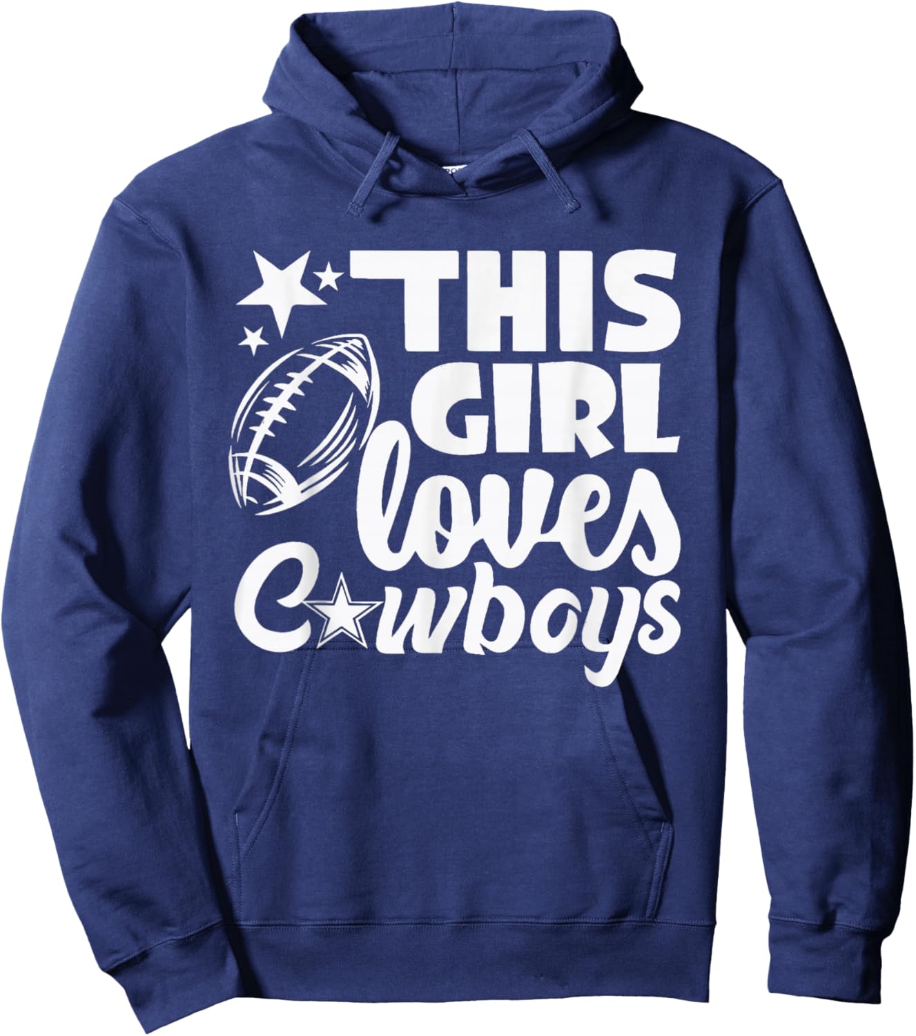 This Girl Loves Her Cowboy Cute Texas Dallas Hoodie - Hoodie | Navy