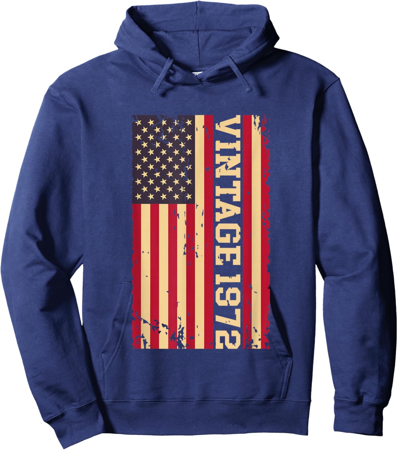 1972 Vintage 53rd Birthday 53 Years Old American USA Flag Hoodie - Hoodie | Navy