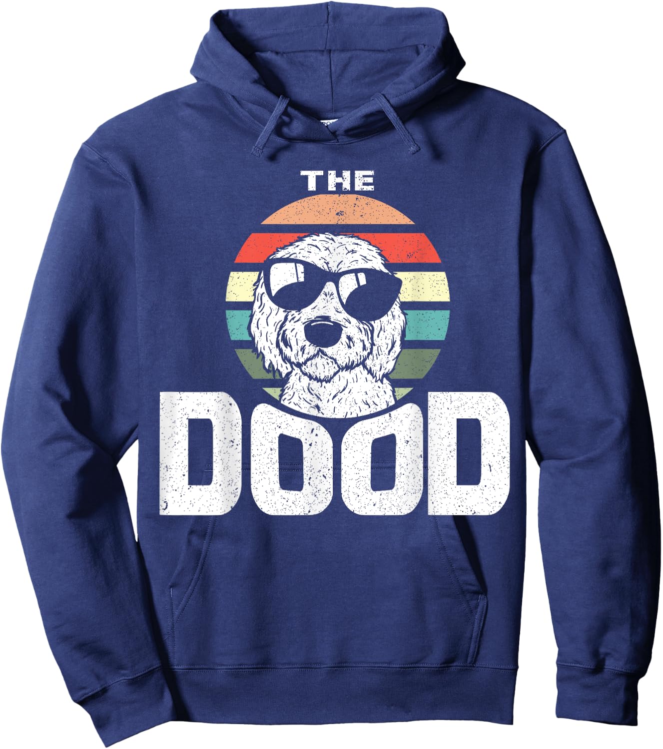 Retro The Dood Funny Goldendoodle Dog Lover Gift Her Men Women Girls Kids Hoodie - Hoodie | Navy