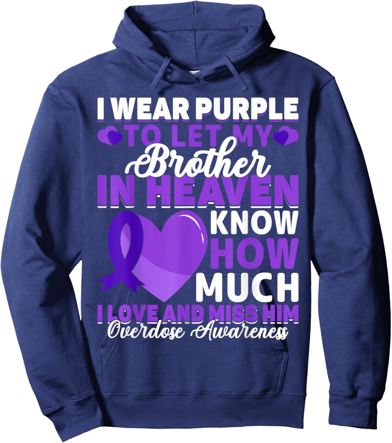 Addiction Awareness Drug Addiction Overdose Awareness Day Hoodie - Hoodie | Navy