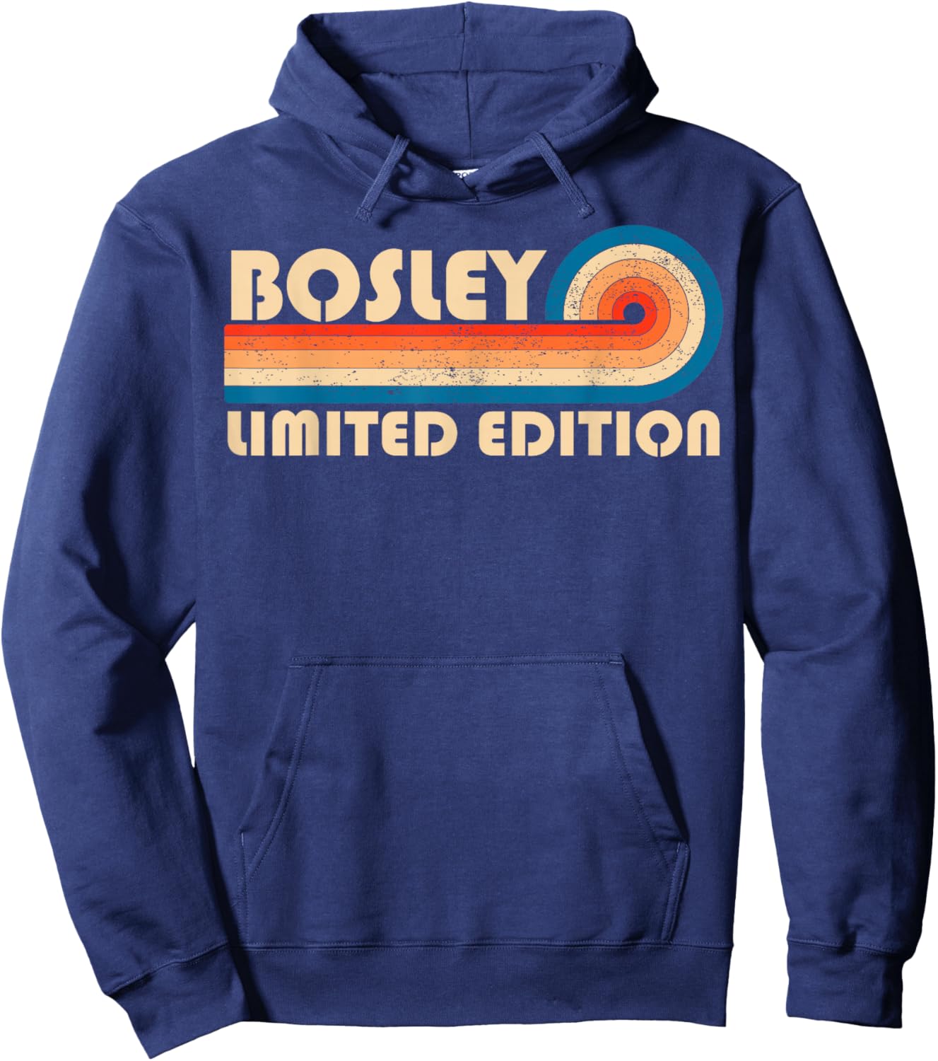 BOSLEY Surname Retro Vintage 80s 90s Birthday Reunion Hoodie - Hoodie | Navy