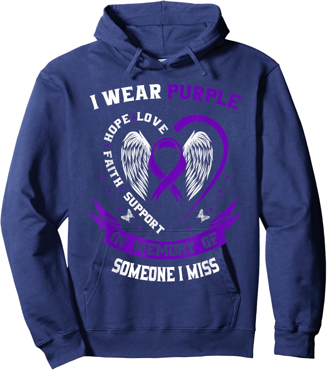 Pancreatic Cancer Awareness Shirt Someone I Miss Memorial Hoodie - Hoodie | Navy