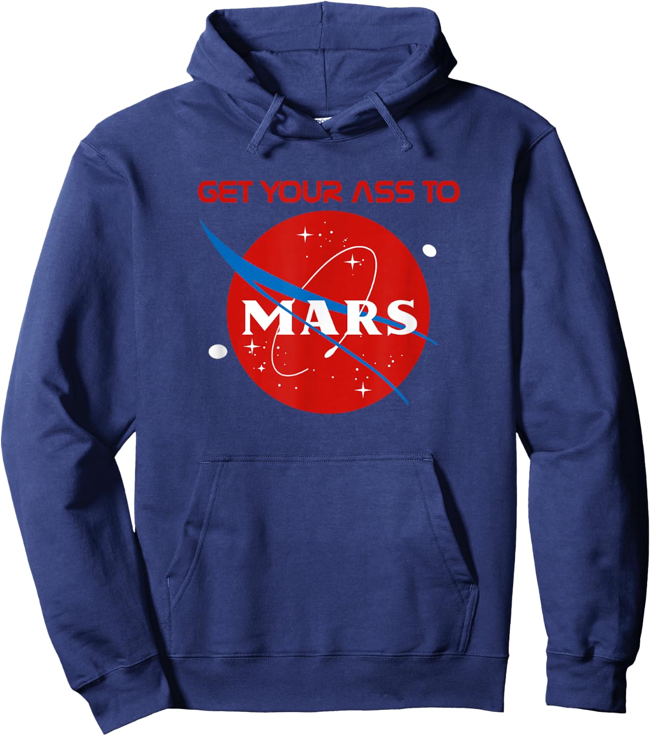 Vintage Space Rocket Science Get Your Ass To Mars Aesthetic Hoodie - Hoodie | Navy