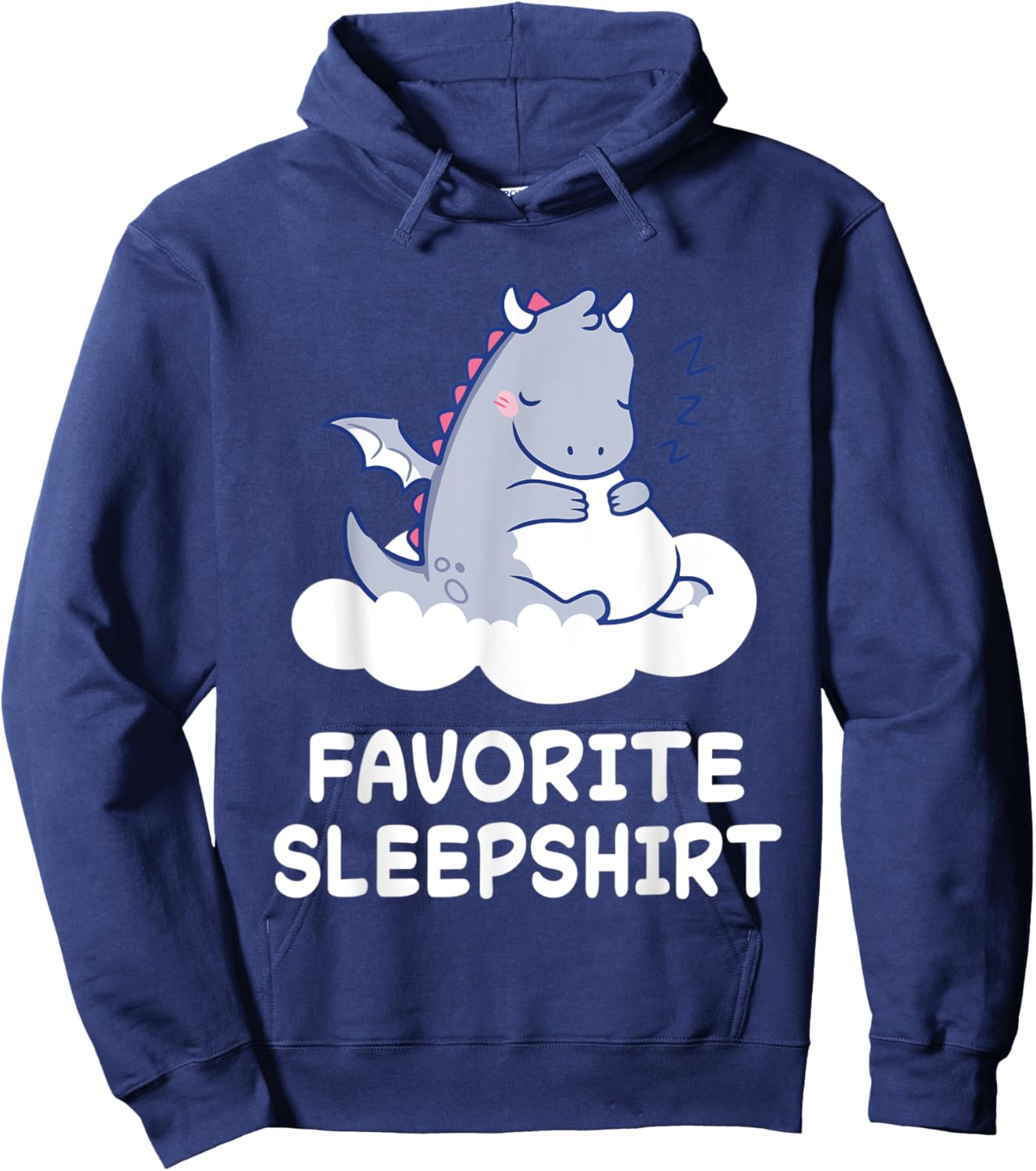 Dragon Dragons Nap Sleeping Sleep Pajama Pajamas Nightgown Hoodie - Hoodie | Navy