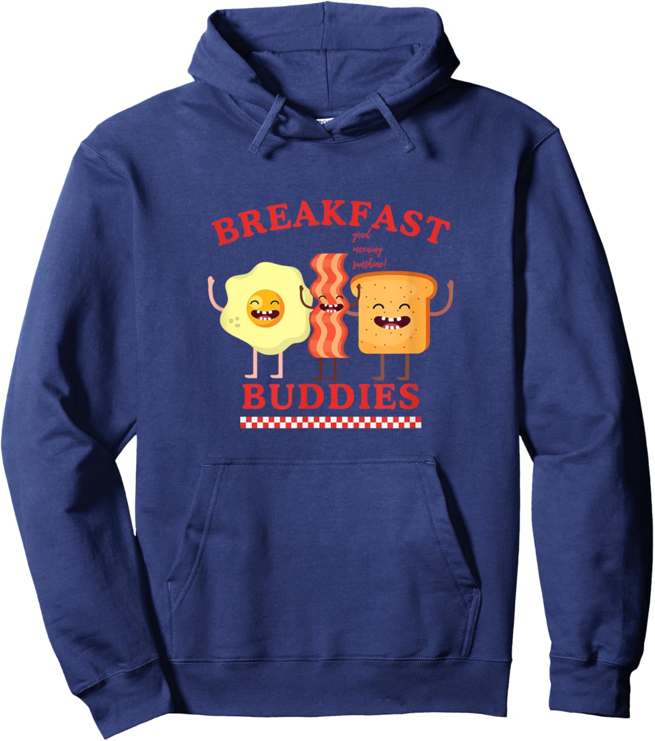 BREAKFAST BUDDIES Graphic Retro Cartoon Cute Aesthetic Diner Hoodie - Hoodie | Navy