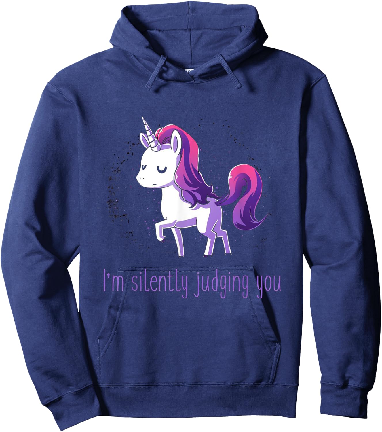 Silently Judging You Unicorn Hoodie - Hoodie | Navy