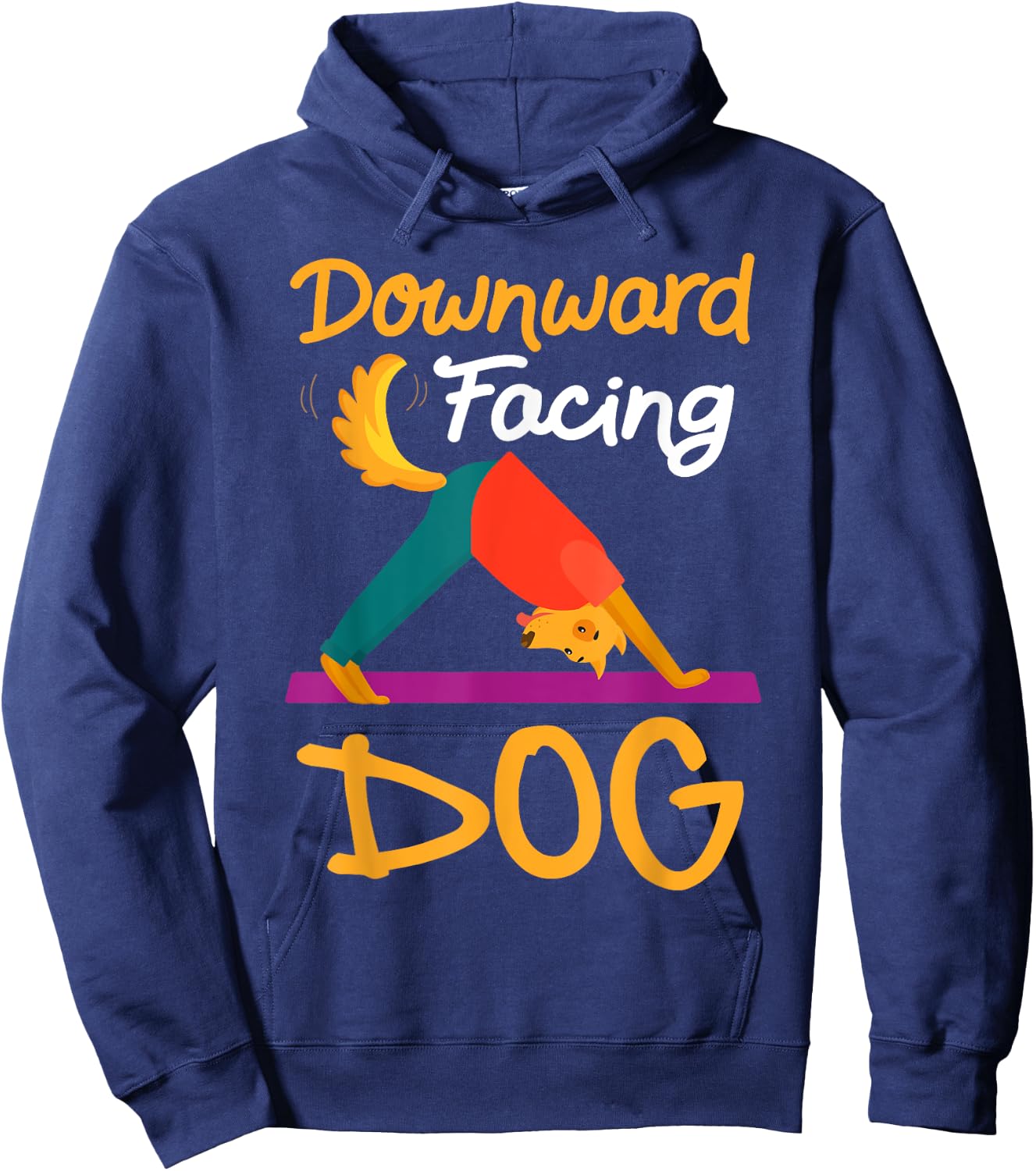 Funny Downward Facing Dog On Yoga Mat Yoga Pose Meditation Hoodie - Hoodie | Navy
