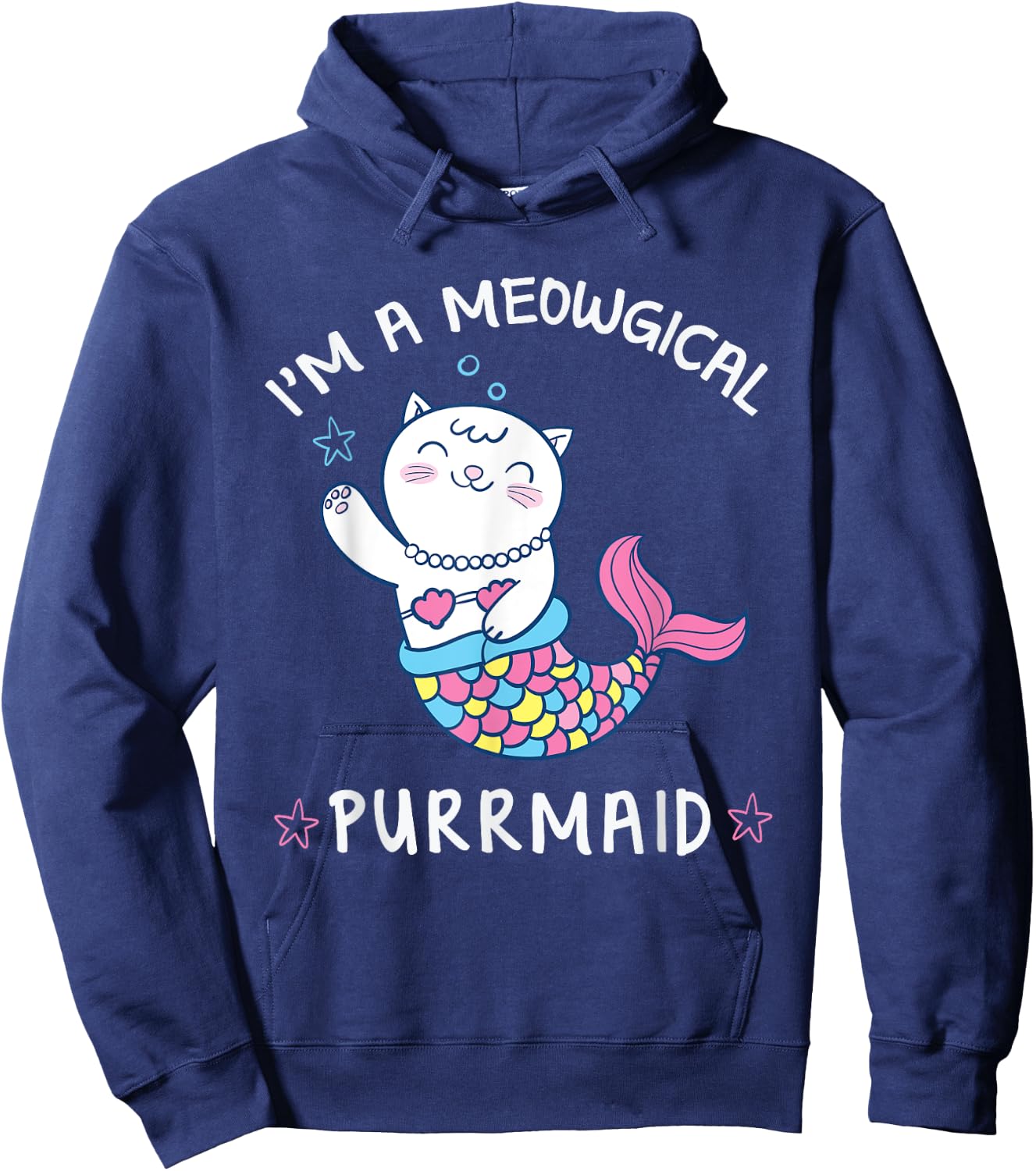 I'm A Meowgical PURRMAID Cute Mermaid Cat Women Kids Hoodie - Hoodie | Navy
