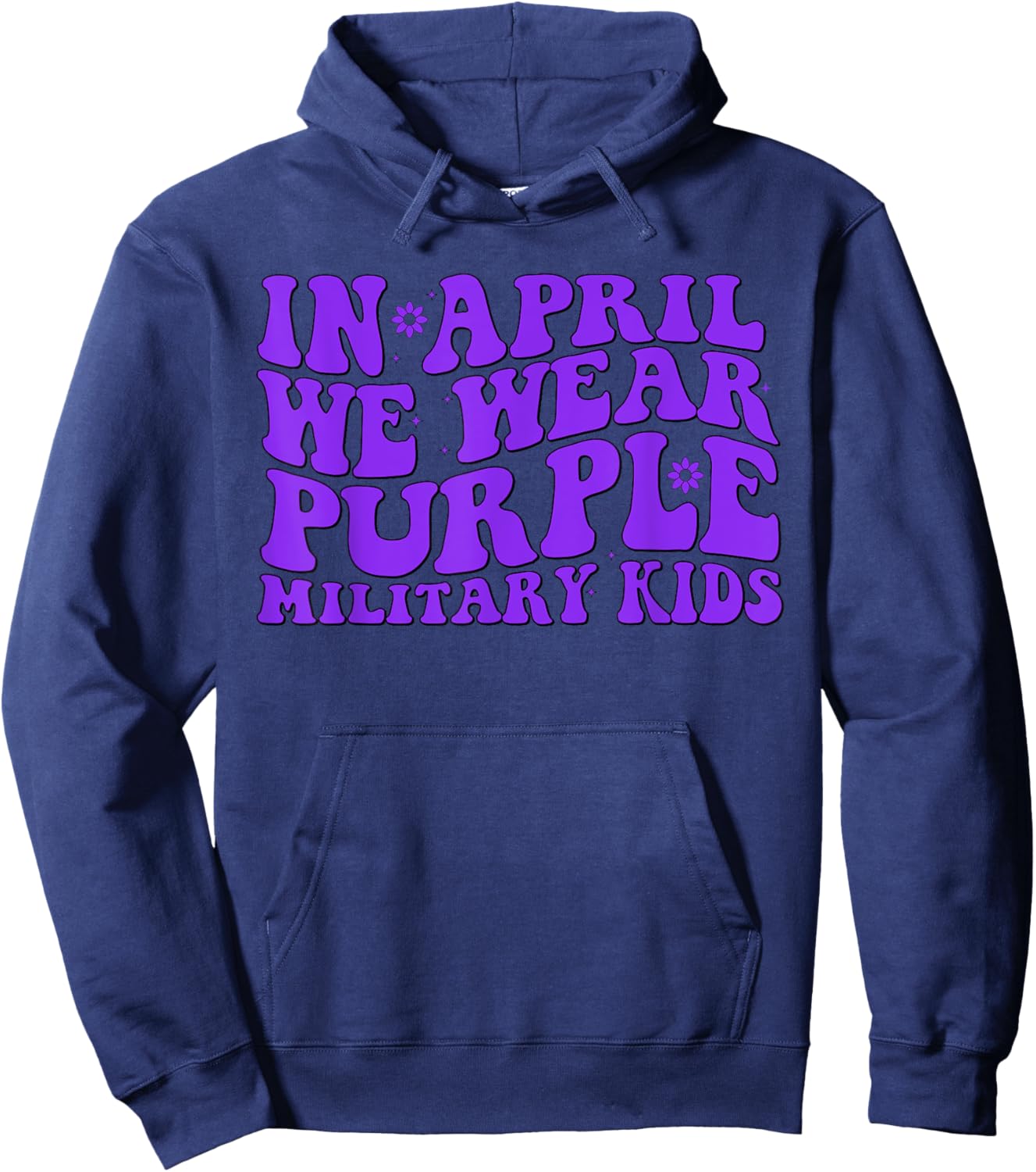 In April we wear purple Up for Military Kids Month Military Hoodie - Hoodie | Navy