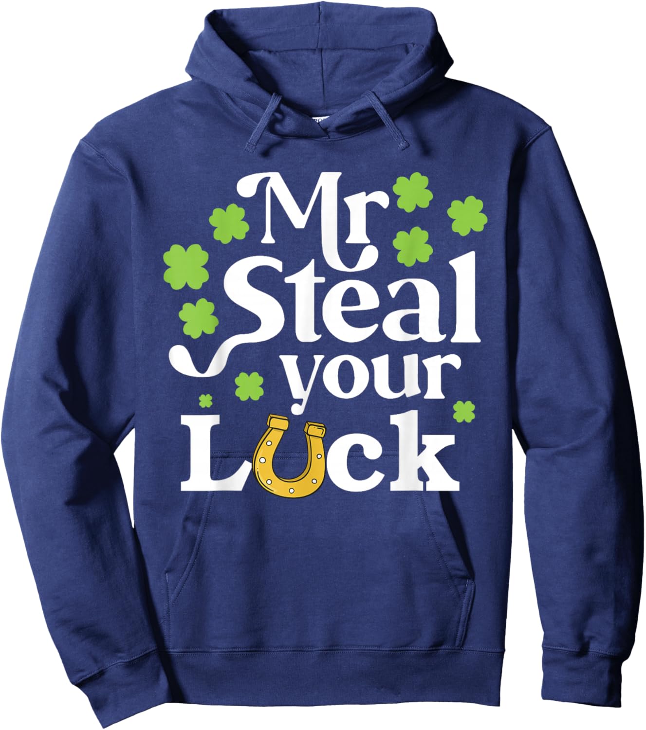 Mr Steal Your Luck Groovy Shamrock Boy Kids St Patrick's Day Hoodie - Hoodie | Navy