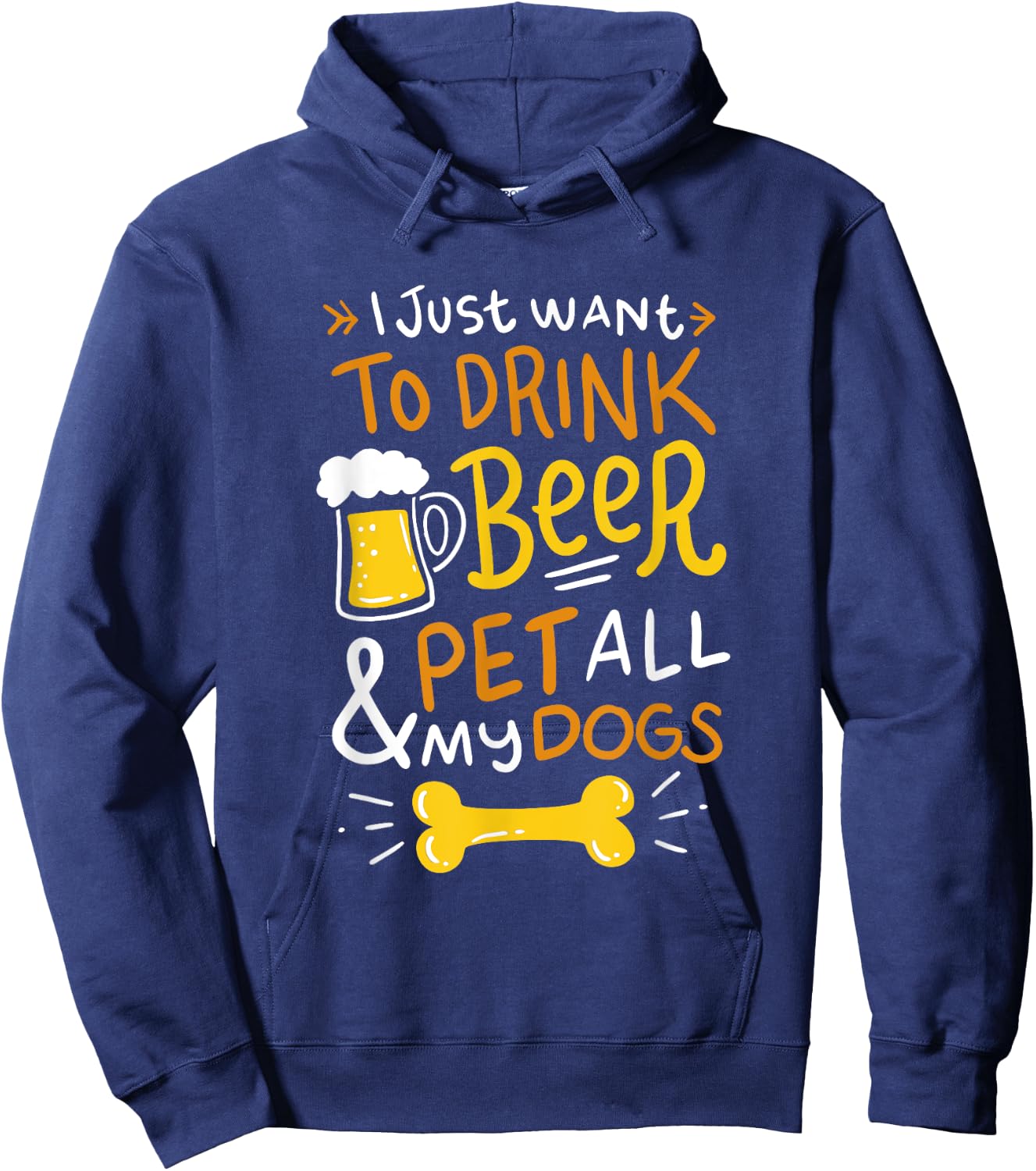 Funny Drink Beer And Pet Dog Animal Loving Quote Women Hoodie - Hoodie | Navy