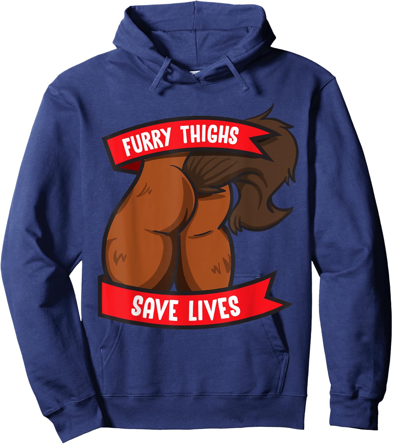 Horse Furry Thighs Save Lives Proud Furry Pride Fandom Hoodie - Hoodie | Navy