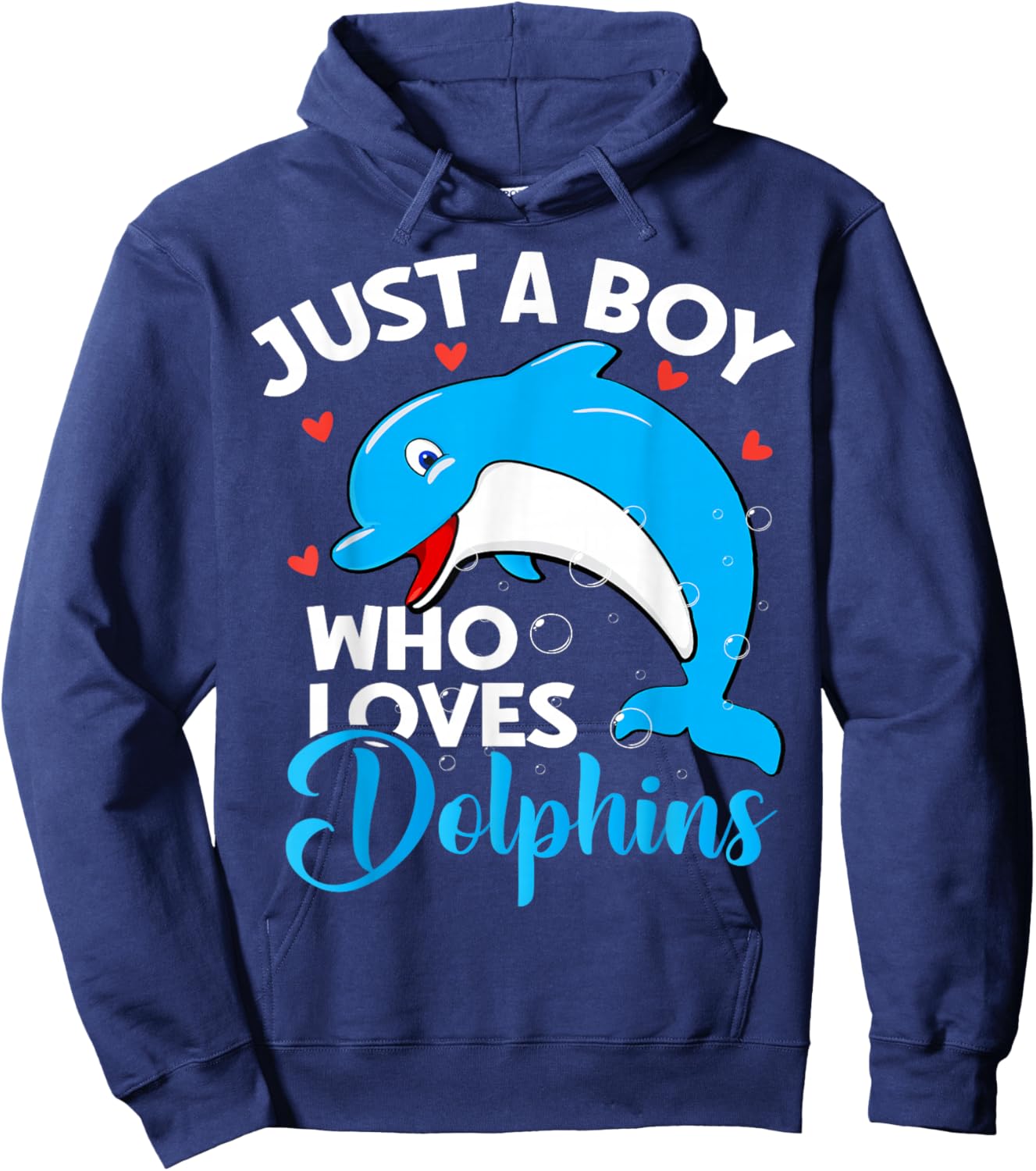 Just A Boy Who Loves Dolphins Cute Dolphin Lover Hoodie - Hoodie | Navy