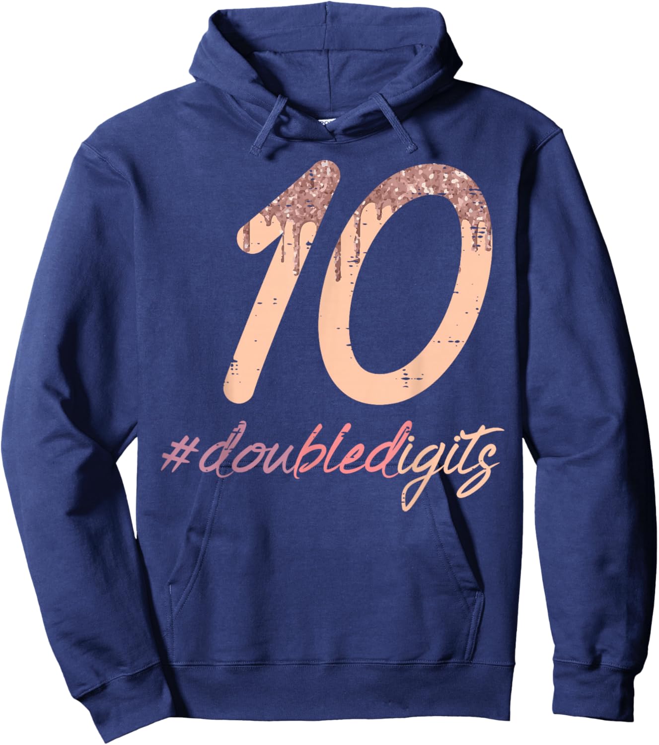 10th Birthday 10 Double Digits Cool Bday Girls Kids Youth Hoodie - Hoodie | Navy