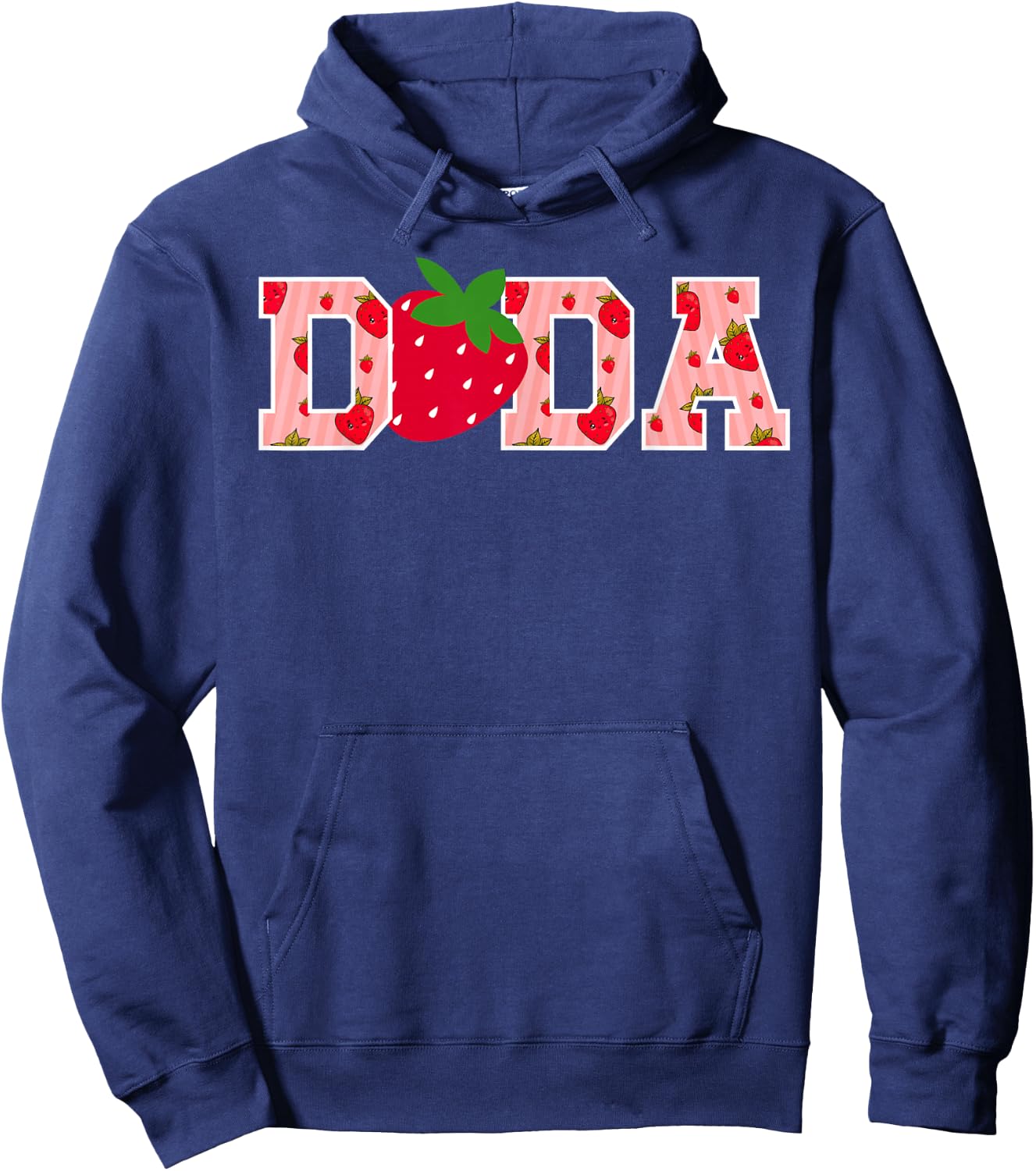 Dada Strawberry First Birthday Party Funny Strawberry Hoodie - Hoodie | Navy