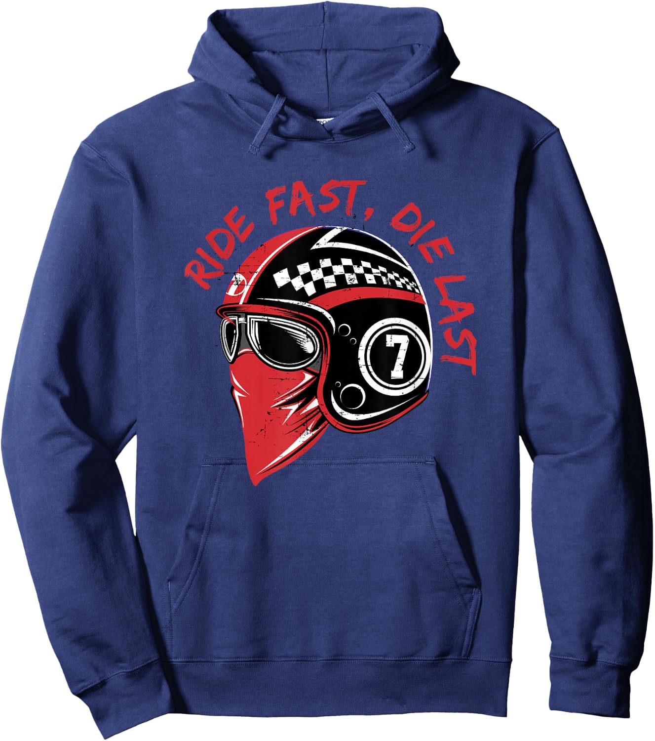 Ride Fast Die Last Cafe Motorcycle Racing Hoodie - Hoodie | Navy