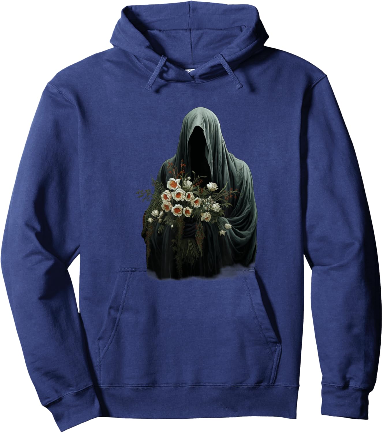 Halloween Costume Vintage Floral Ghost Pumpkin Funny Graphic Hoodie - Hoodie | Navy