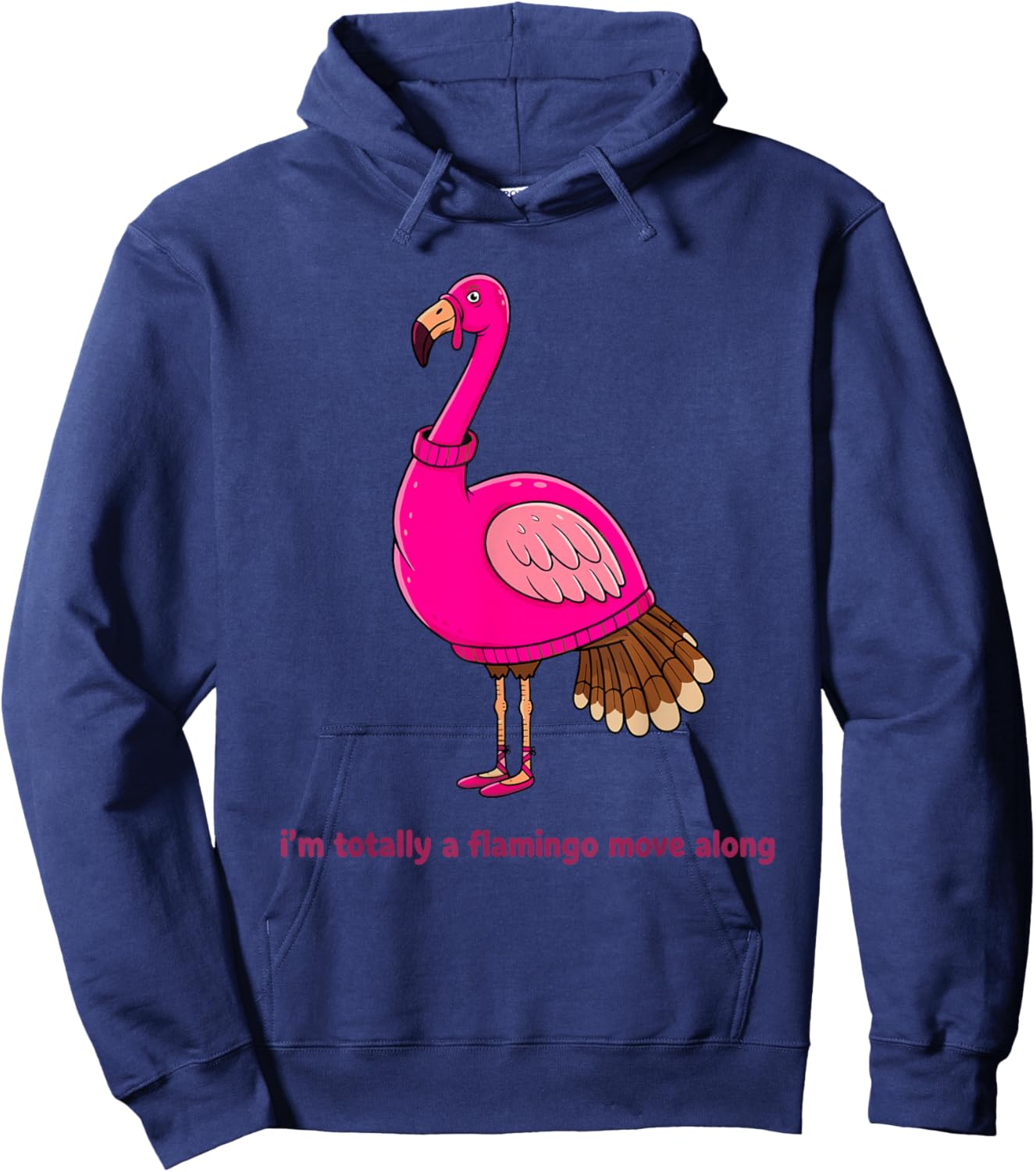 Funny Thanksgiving Turkey Disguised As Flamingo Humor Hoodie - Hoodie | Navy