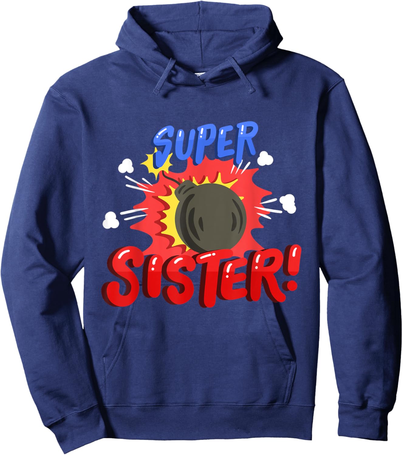 Sister Superhero Comic Birthday Party Family Matching Hoodie - Hoodie | Navy