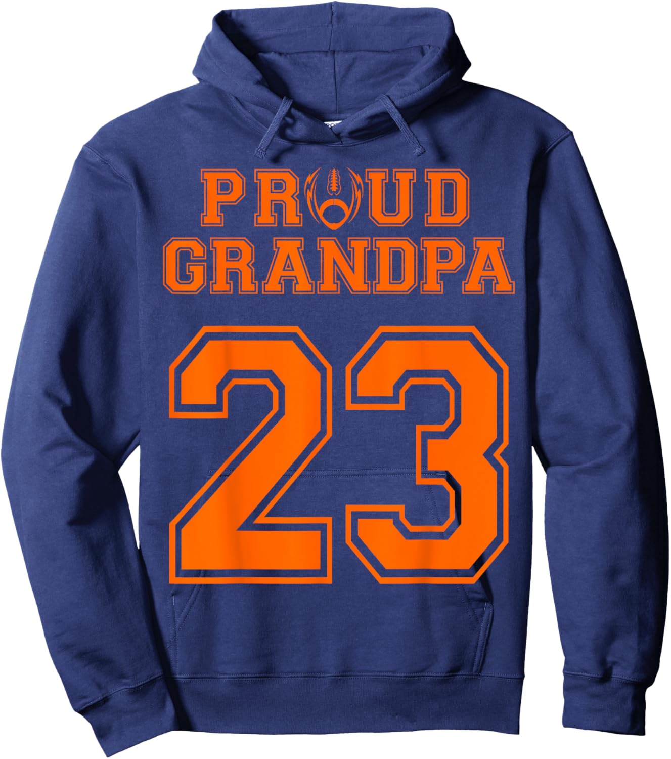 Custom Proud Football Grandpa Number 23 OR Hoodie - Hoodie | Navy