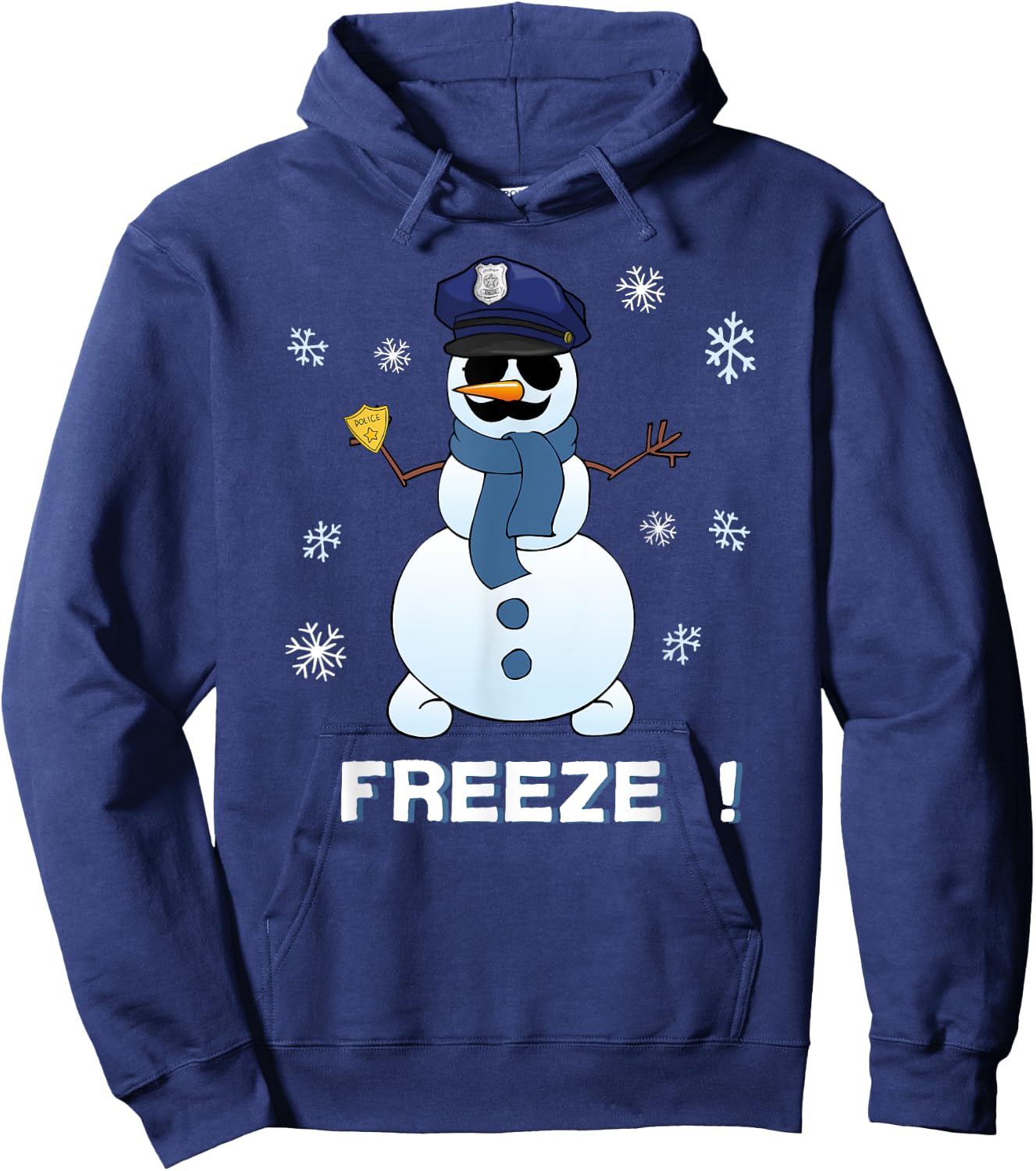 Cop Snowman Shirt Freeze Christmas Party Gift Xmas Hoodie - Hoodie | Navy
