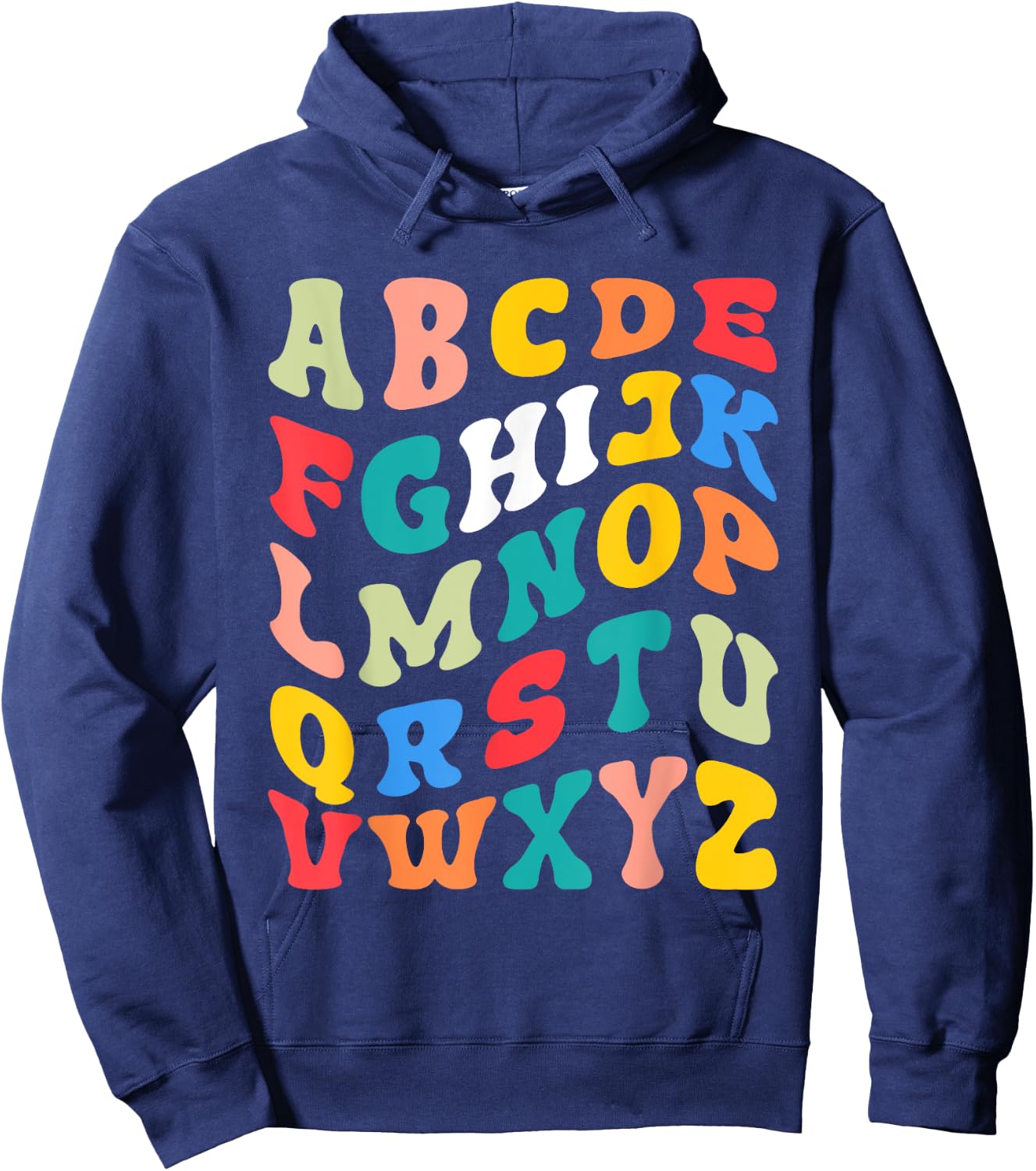 Alphabet Hi Back To School ABC Pre K Kindergarten Teacher Men Women Kids Hoodie - Hoodie | Navy